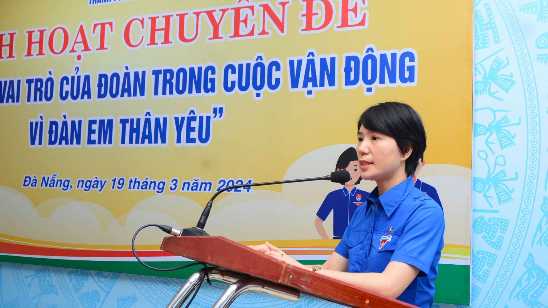 Chị Nguyễn Thị Anh Thảo, Phó bí thư Thành Đoàn, Chủ tịch Hội đồng Đội phát biểu tại chương trình.