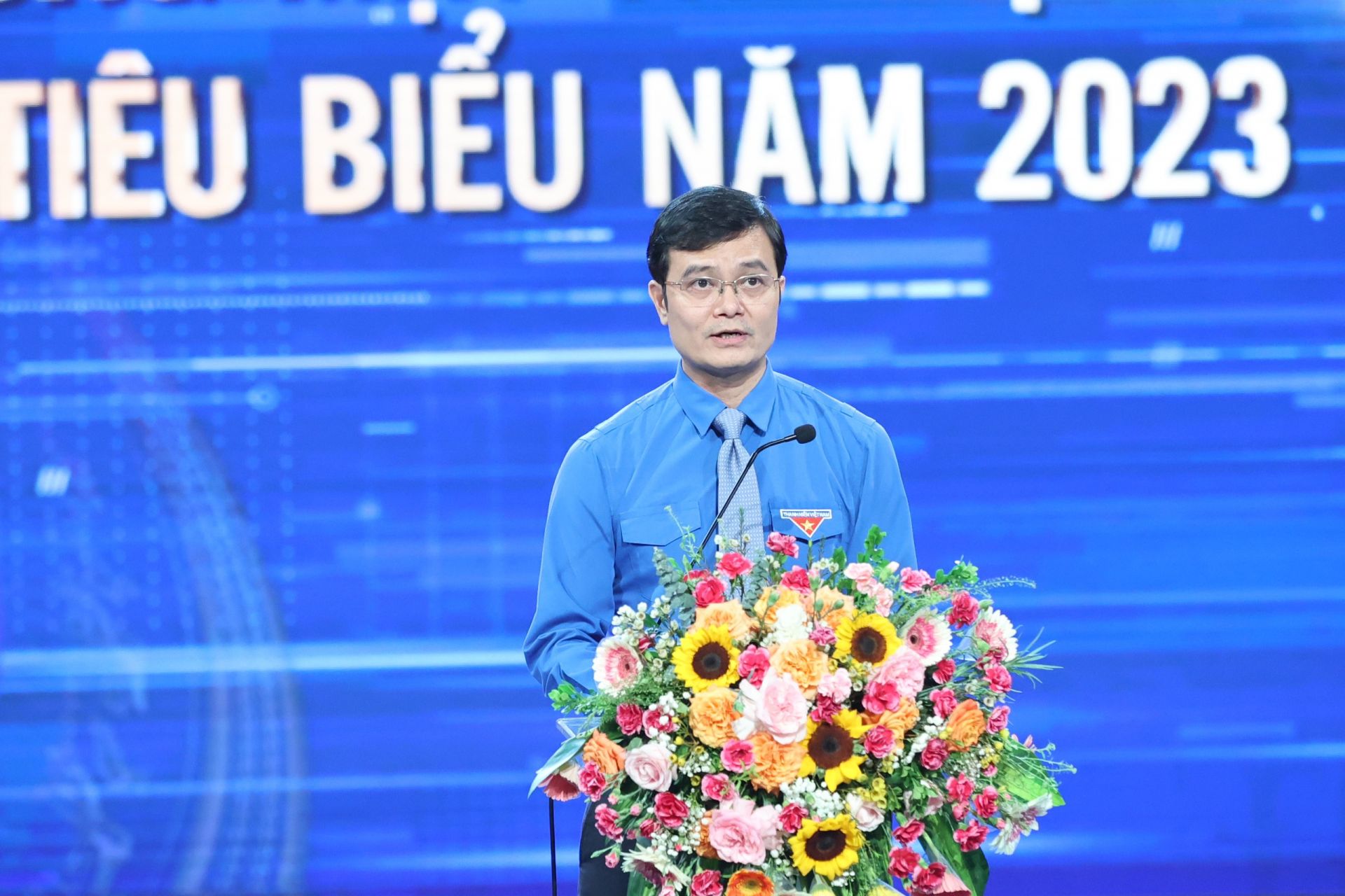 Anh Bùi Quang Huy phát biểu tại buổi lễ.