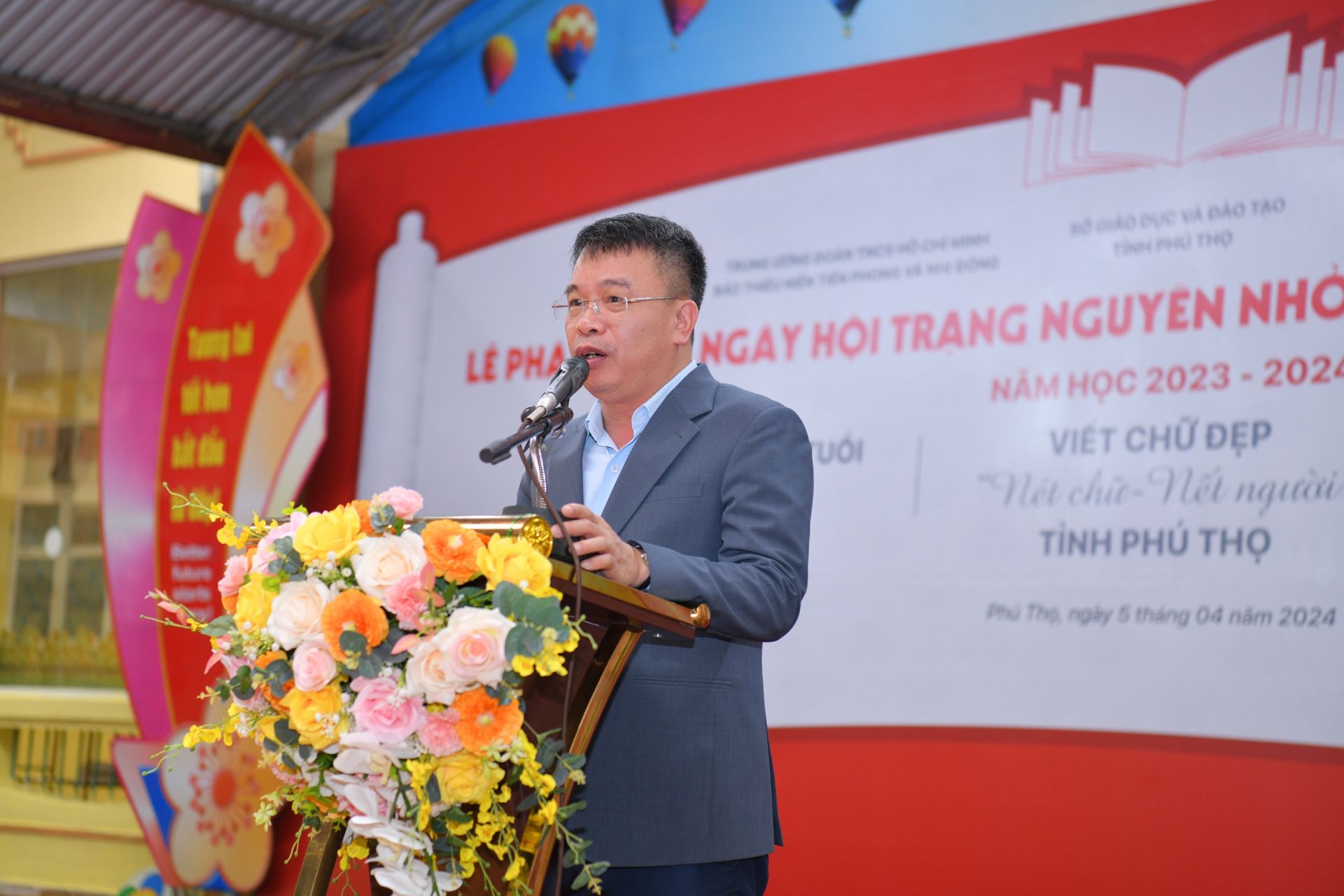 Tổng Biên tập báo TNTP&NĐ Nguyễn Phan Khuê phát biểu tại Ngày hội.
