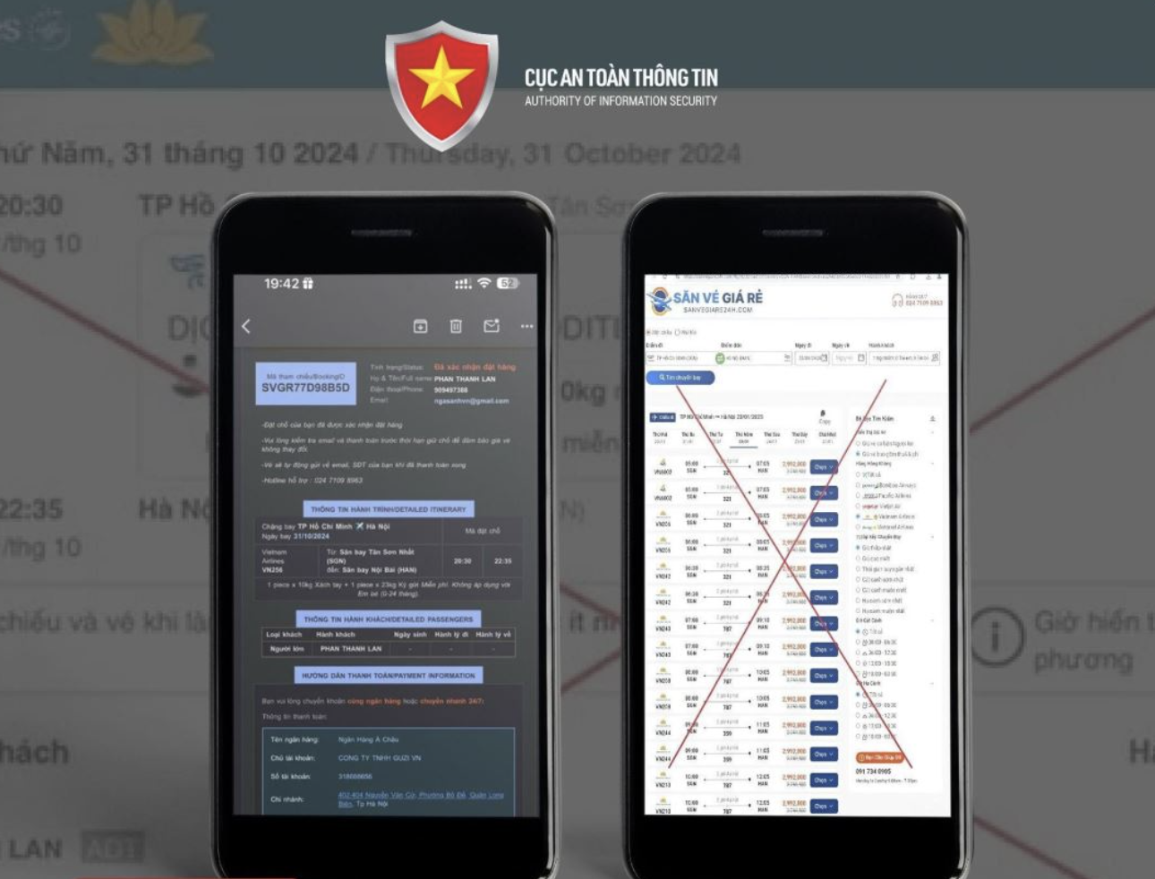 Cảnh báo chiêu trò giả mạo bán vé máy bay Tết 2025