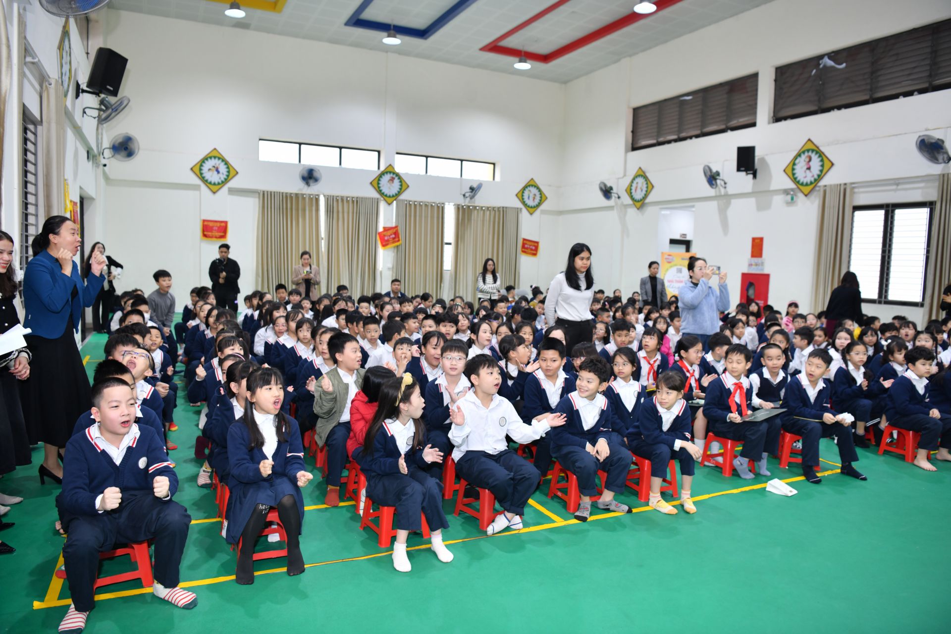 Cuộc thi có sự tham gia của các em học sinh của 5 khối lớp, trường Tiểu học Hoàng Mai