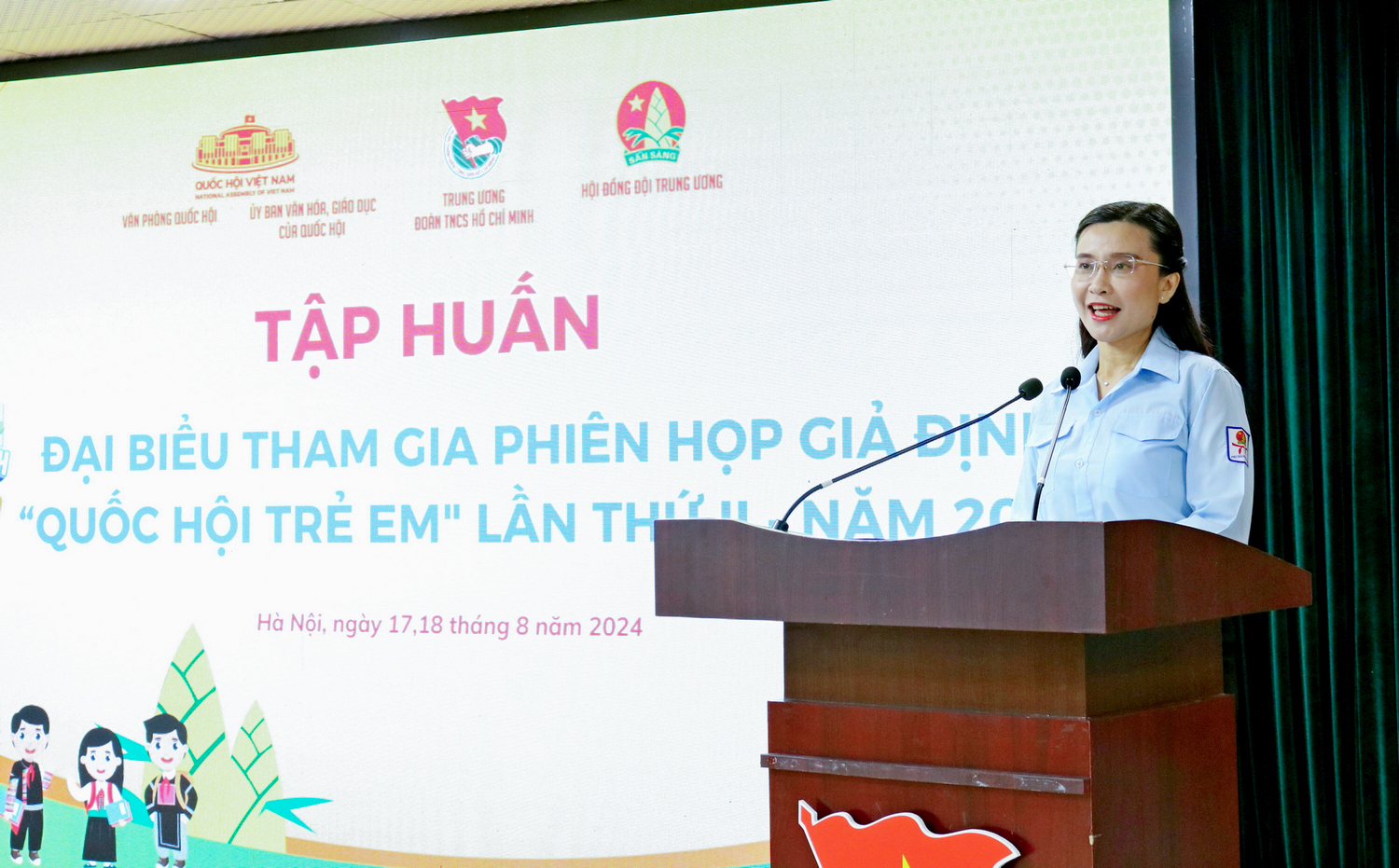 Bí thư T.Ư Đoàn Nguyễn Phạm Duy Trang phát biểu khai mạc chương trình tập huấn cho đại biểu tham dự Phiên họp giả định Bí thư T.Ư Đoàn Nguyễn Phạm Duy Trang phát biểu khai mạc chương trình tập huấn cho đại biểu tham dự Phiên họp giả định