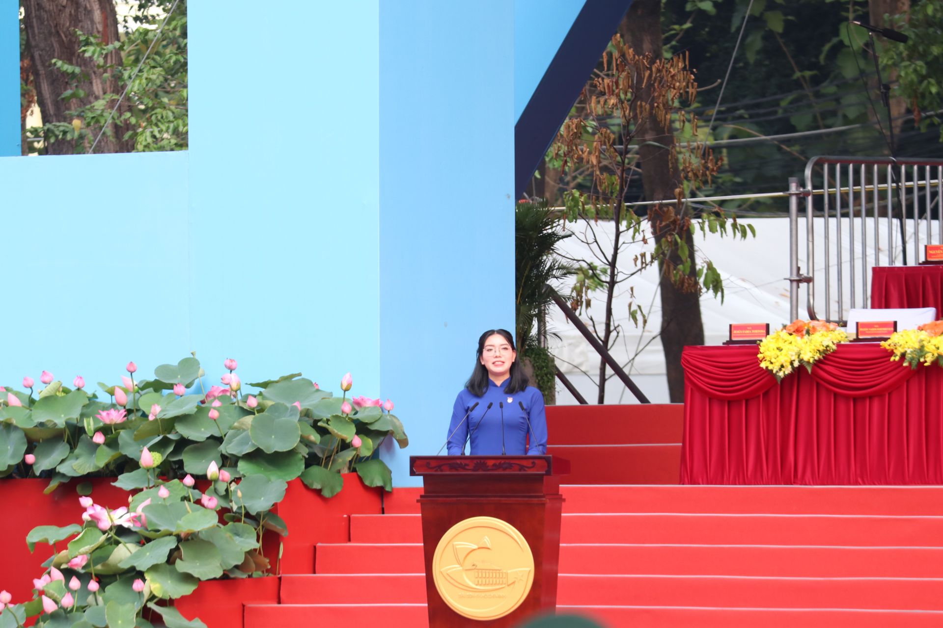 Chị Huỳnh Mạnh Phương phát biểu