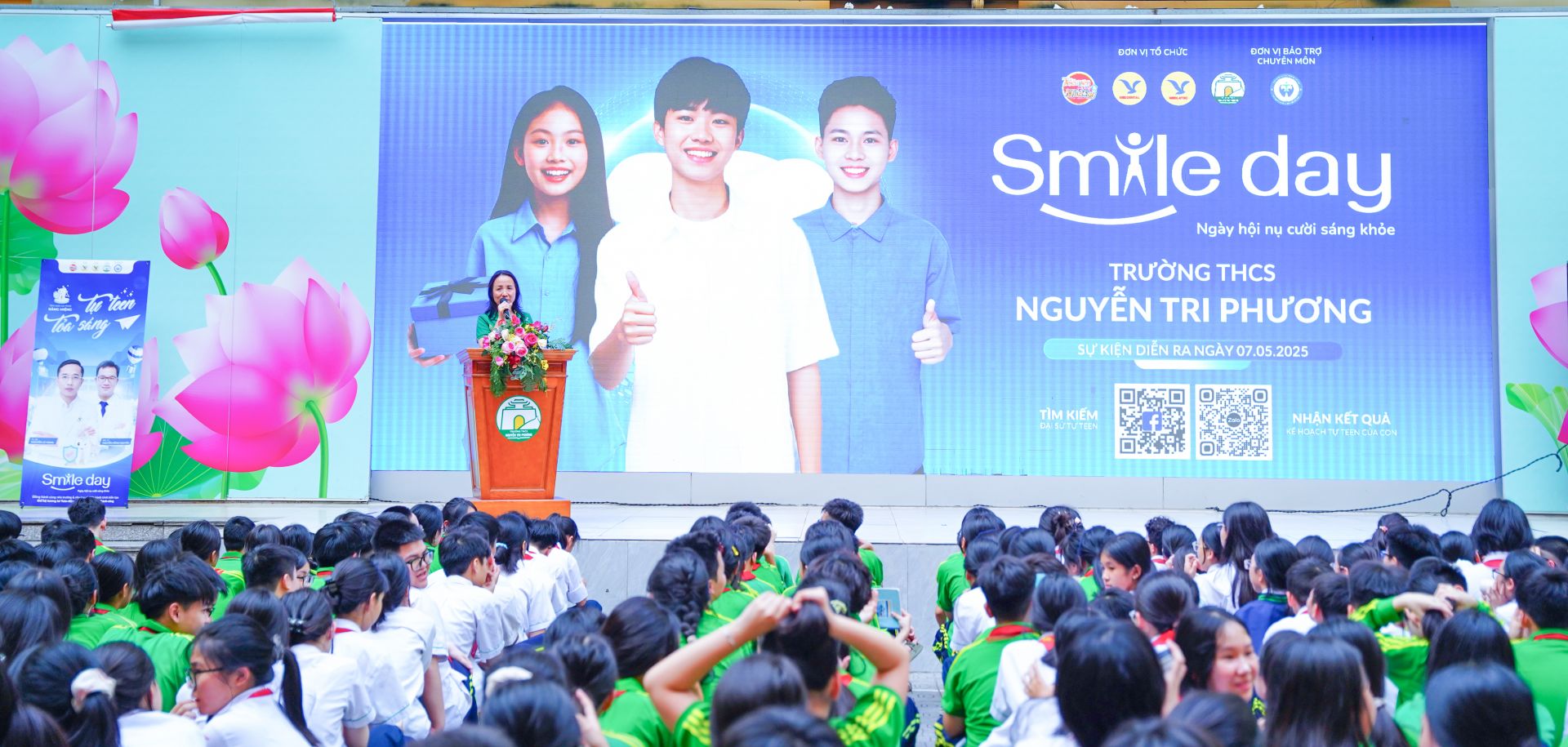 Nhà giáo Nguyễn Thị Thu Thủy - Hiệu trưởng trường THCS Nguyễn Tri Phương dành lời cảm ơn đến báo TNTP&NĐ và Hệ thống nha khoa MedDental