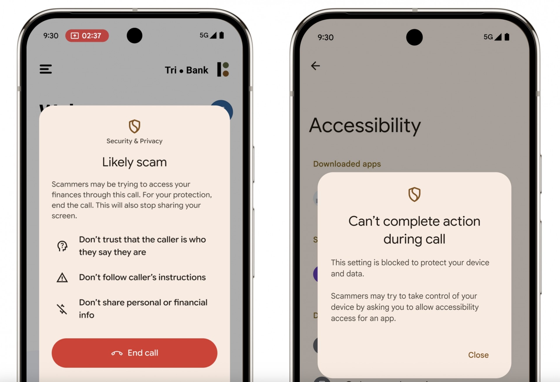 Giao diện một số tính năng phát hiện lừa đảo trên điện thoại Android. Giao diện một số tính năng phát hiện lừa đảo trên điện thoại Android.