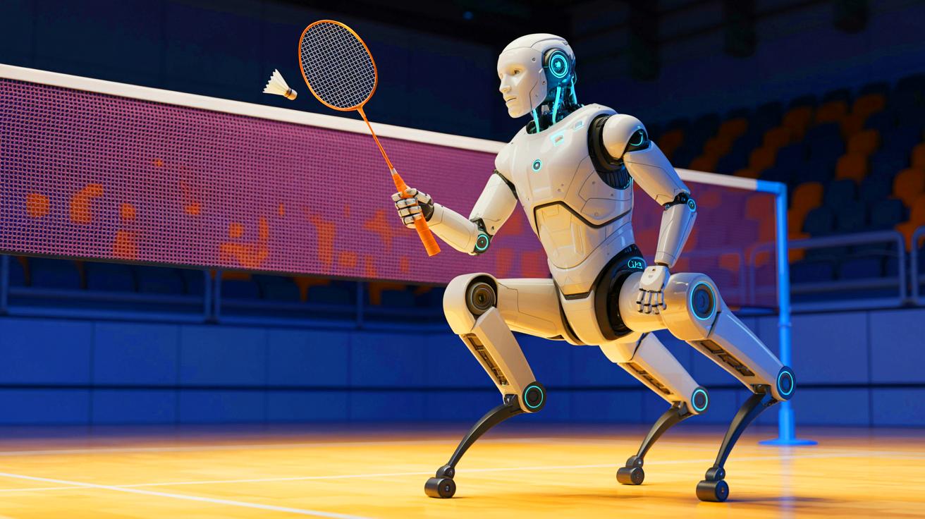 Robot bốn chân chơi cầu lông cùng con người