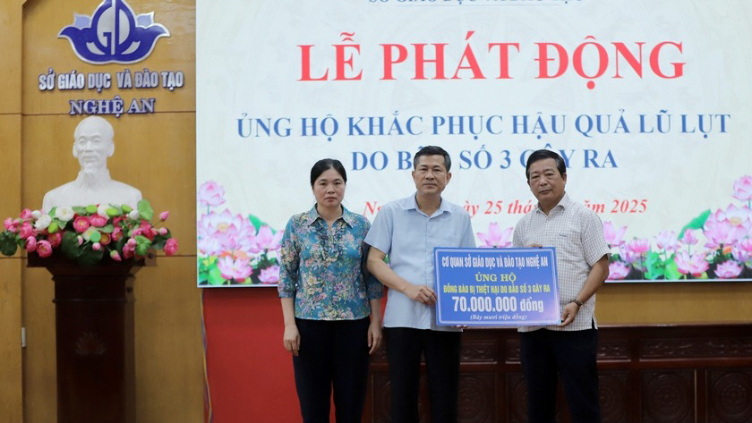 Ngành Giáo dục Nghệ An phát động ủng hộ trường học, học sinh vùng lũ