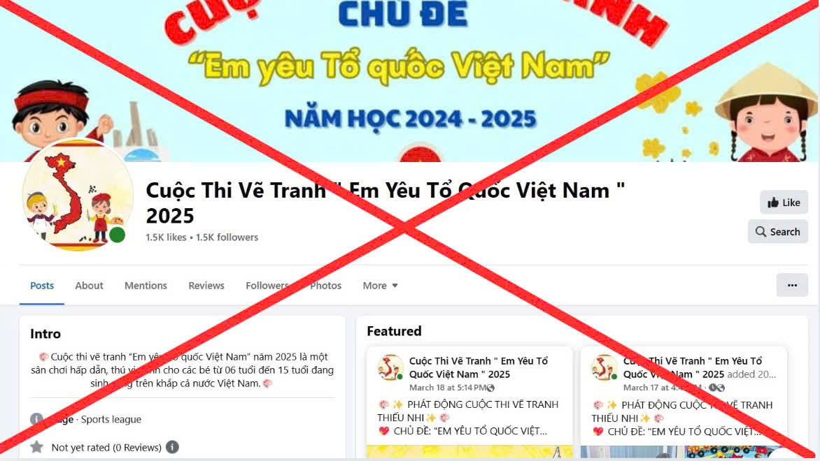 Một fanpage mạo danh Hội đồng Đội T.Ư với mục đích lừa đảo