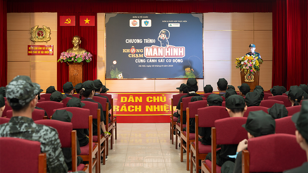 Chương trình “Không chạm màn hình cùng CSCĐ” tháng 8 được tổ chức ngày 3/8/2025 tại doanh trại Đoàn CSCĐ Đặc nhiệm ( Kiều Mai,  phường Phú Diễn, TP. Hà Nội)