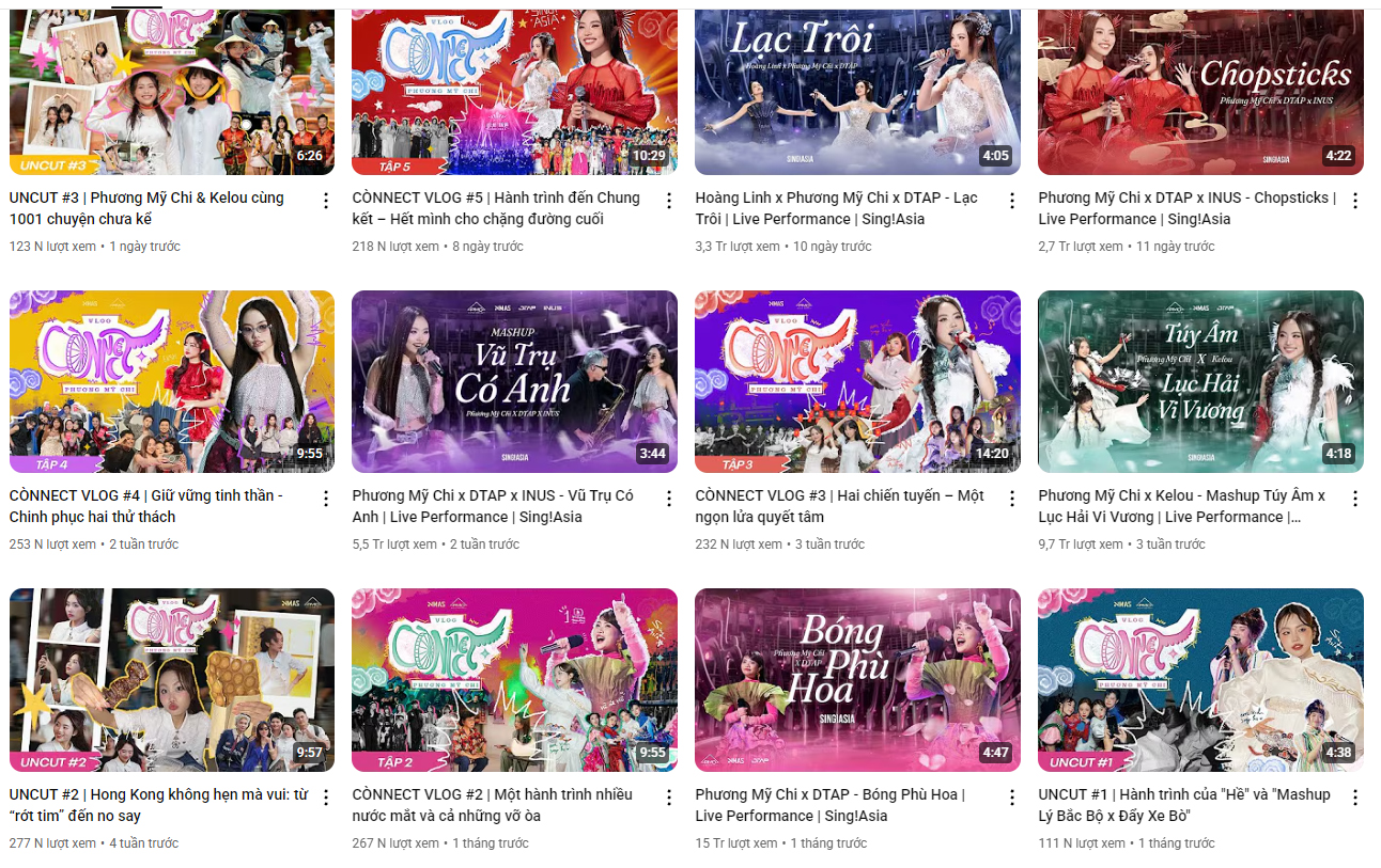 Mỗi video của Phương Mỹ Chi có từ vài trăm nghìn đến hàng triệu lượt xem Mỗi video của Phương Mỹ Chi có từ vài trăm nghìn đến hàng triệu lượt xem