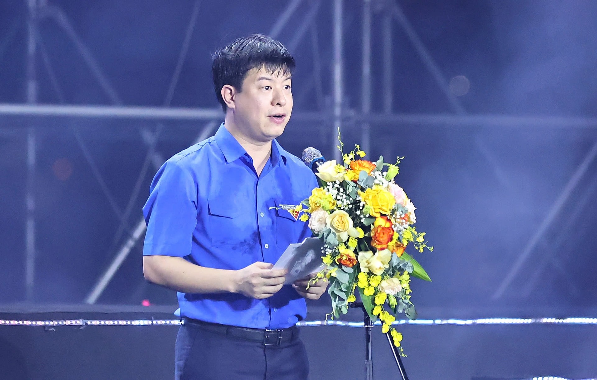 Anh Lê Hải Long phát biểu tại liên hoan Anh Lê Hải Long phát biểu tại liên hoan