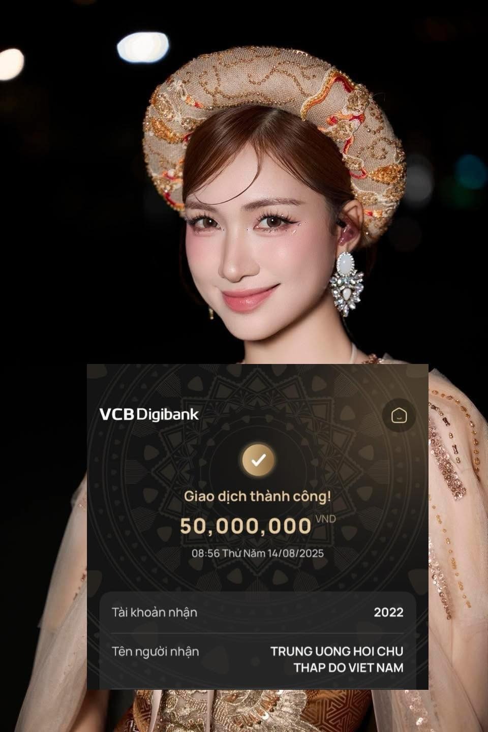 Ca sĩ Hòa Minzy gửi ủng hộ đến Hội Chữ thập đỏ Việt Nam