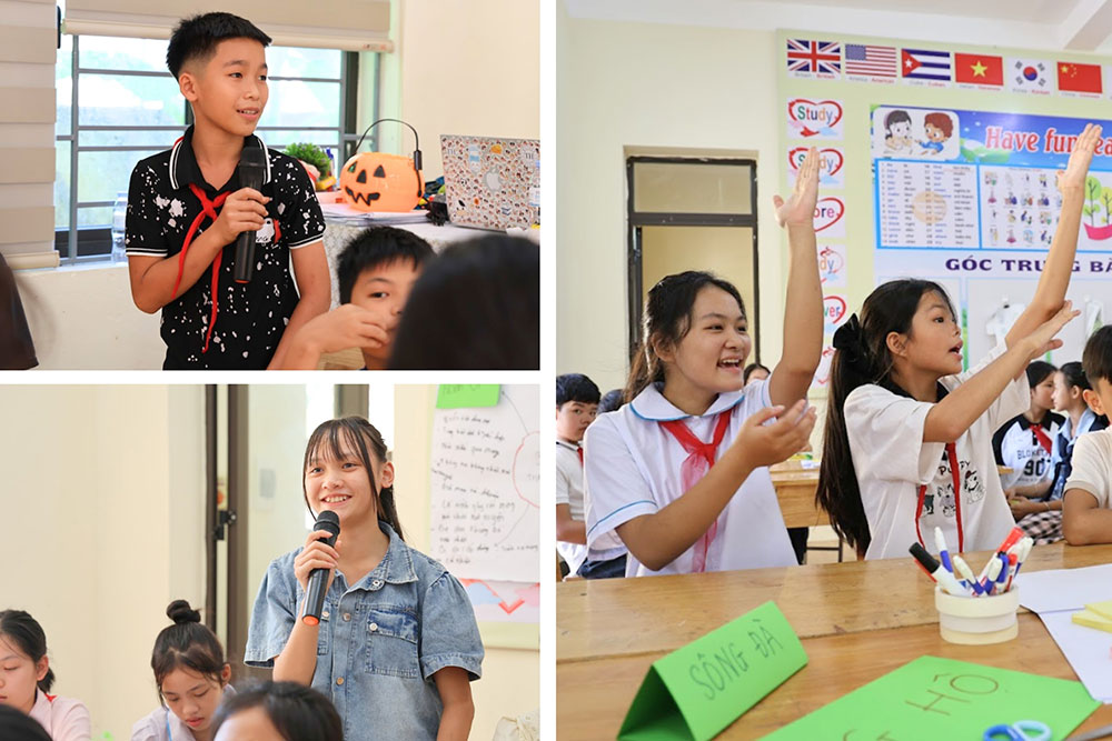 Các em nhỏ luôn được khuyến khích đặt câu hỏi, chia sẻ suy nghĩ.