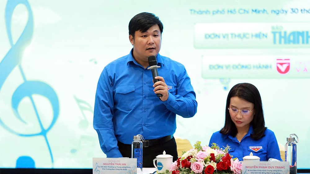Anh Nguyễn Thái An, Ủy viên Ban Thường vụ Trung ương Đoàn, Phó Ban Công tác Đoàn thay mặt Ban Tổ chức chia sẻ về cuộc thi.