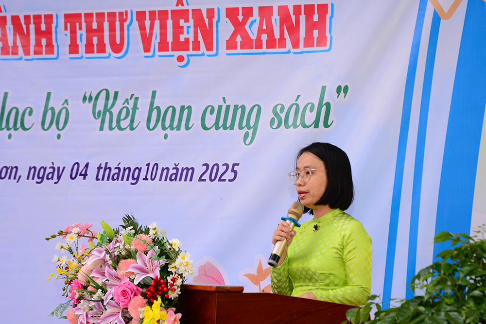 Nhà giáo Trương Thị Yến Nga, Hiệu trưởng nhà trường, gửi lời tri ân đến các tổ chức, cá nhân đồng hành cùng dự án.