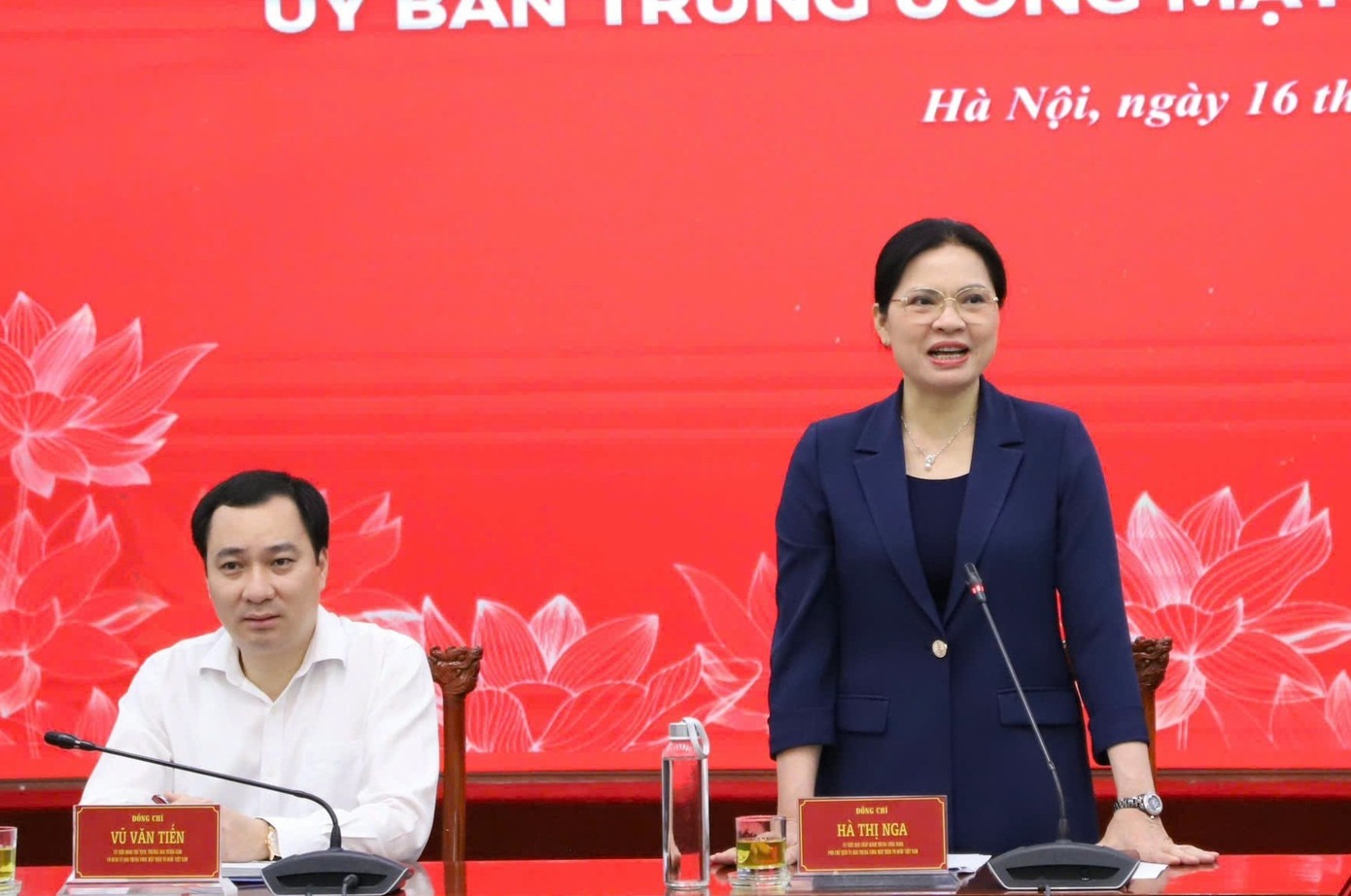 hó Chủ tịch Ủy ban Trung ương MTTQ Việt Nam Hà Thị Nga chủ trì hội nghị giao ban với các cơ quan báo chí trực thuộc. hó Chủ tịch Ủy ban Trung ương MTTQ Việt Nam Hà Thị Nga chủ trì hội nghị giao ban với các cơ quan báo chí trực thuộc.