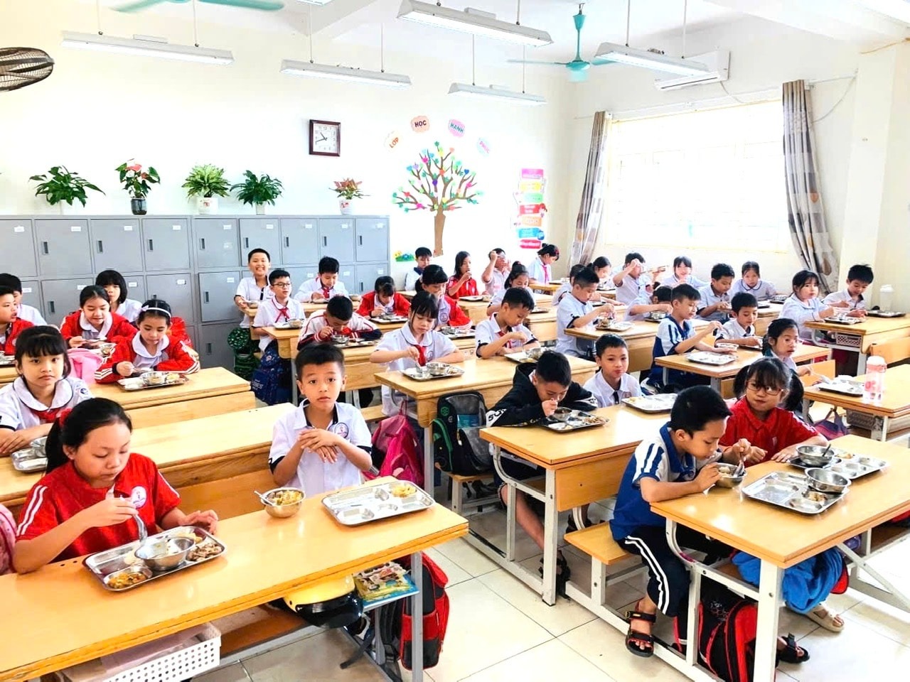 95,4% số học sinh của trường tham gia ăn bán trú. 95,4% số học sinh của trường tham gia ăn bán trú.