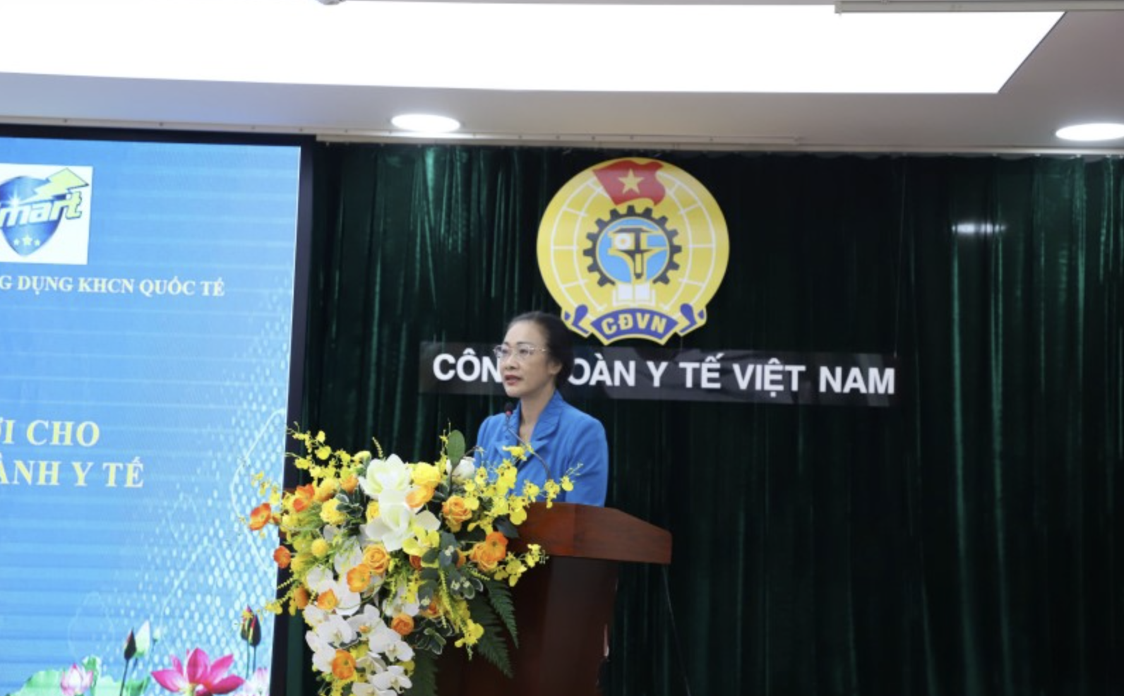 PGS.TS Phạm Thanh Bình, Chủ tịch Công đoàn Y tế Việt Nam phát biểu.