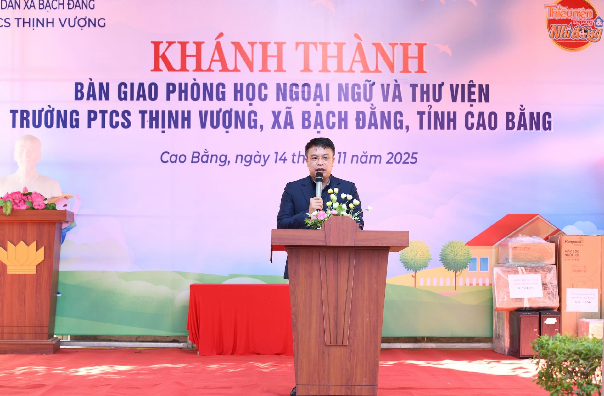 Tổng Biên tập Báo TNTP&NĐ Nguyễn Phan Khuê phát biểu tại chương trình.