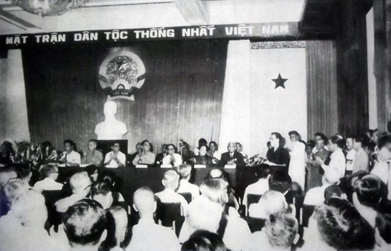 Đại hội Mặt trận dân tộc thống nhất Việt Nam lần thứ I họp từ ngày 31/1 đến 4/2/1977. Ảnh tư liệu.