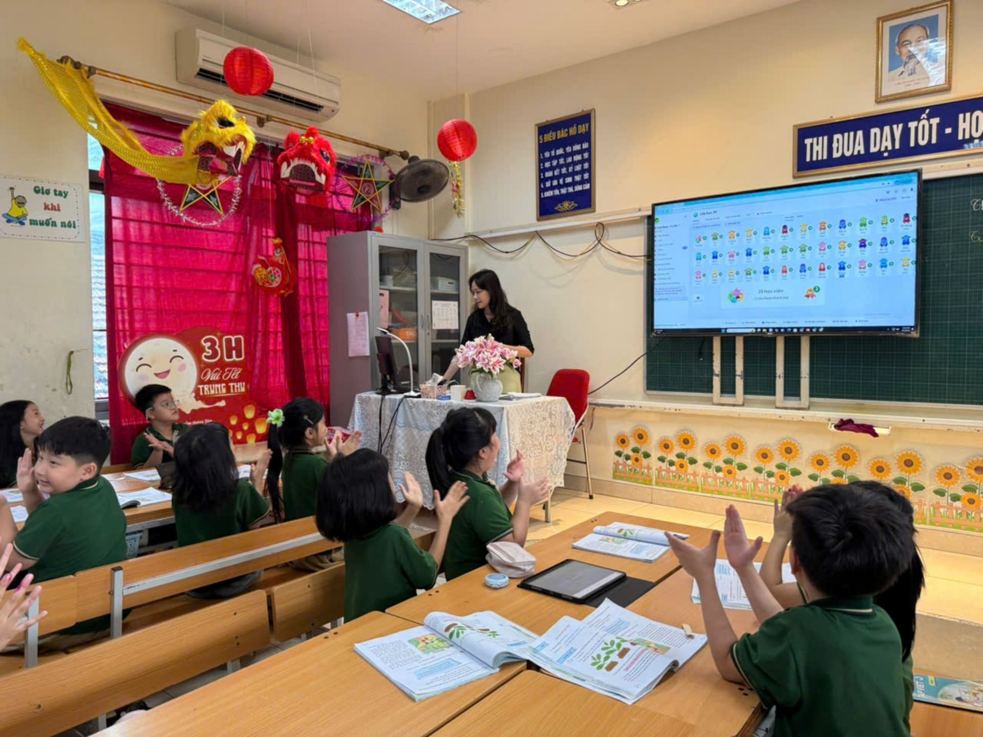 Không gian lớp 3H ngập tràn tinh thần học tập sôi nổi.