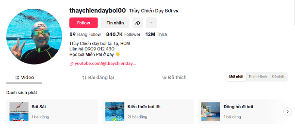 Kênh TikTok của Thầy chiến thu hút hơn 800.000 lượt theo dõi.