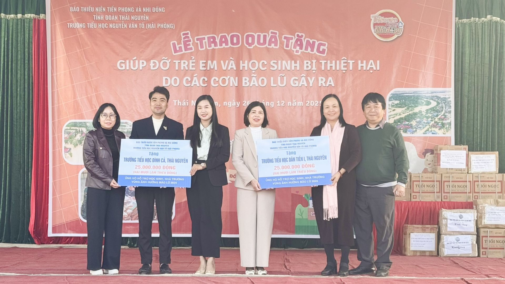 Báo Đội đồng hành cùng học sinh vùng lũ Thái Nguyên