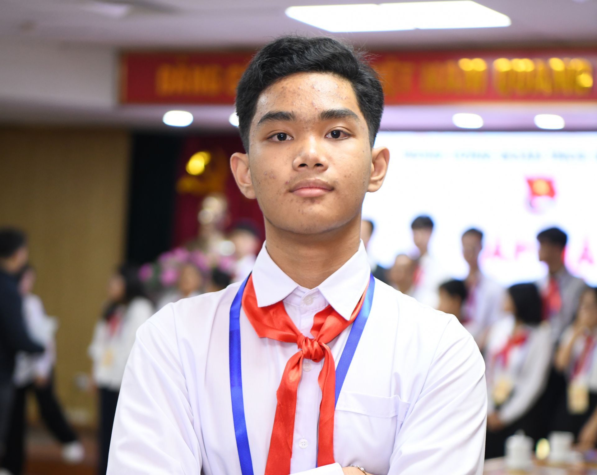 Bạn Trần Tử Quang b&agrave;y tỏ niềm vinh dự v&agrave; tự h&agrave;o khi được tham gia Đại hội Thi đua y&ecirc;u nước lần thứ XI.