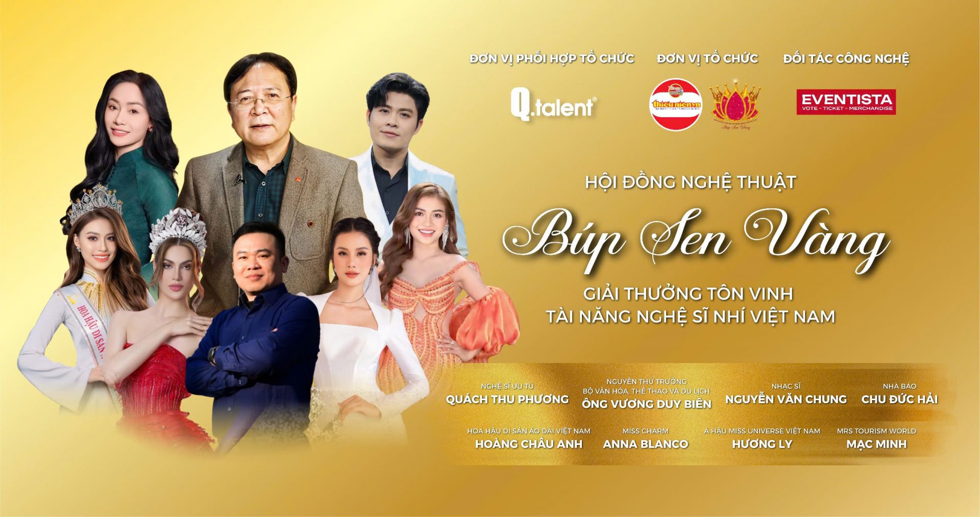 Hội đồng nghệ thuật của giải thưởng B&uacute;p Sen V&agrave;ng.