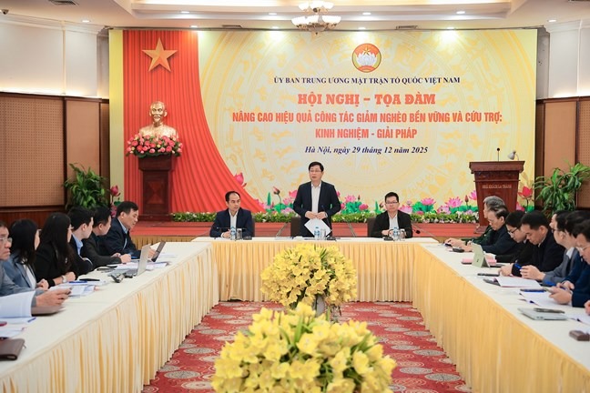 &Ocirc;ng Cao Xu&acirc;n Thạo, Ủy vi&ecirc;n Đo&agrave;n Chủ tịch, Trưởng ban C&ocirc;ng t&aacute;c x&atilde; hội Cơ quan UBTƯ MTTQ Việt Nam ph&aacute;t biểu.