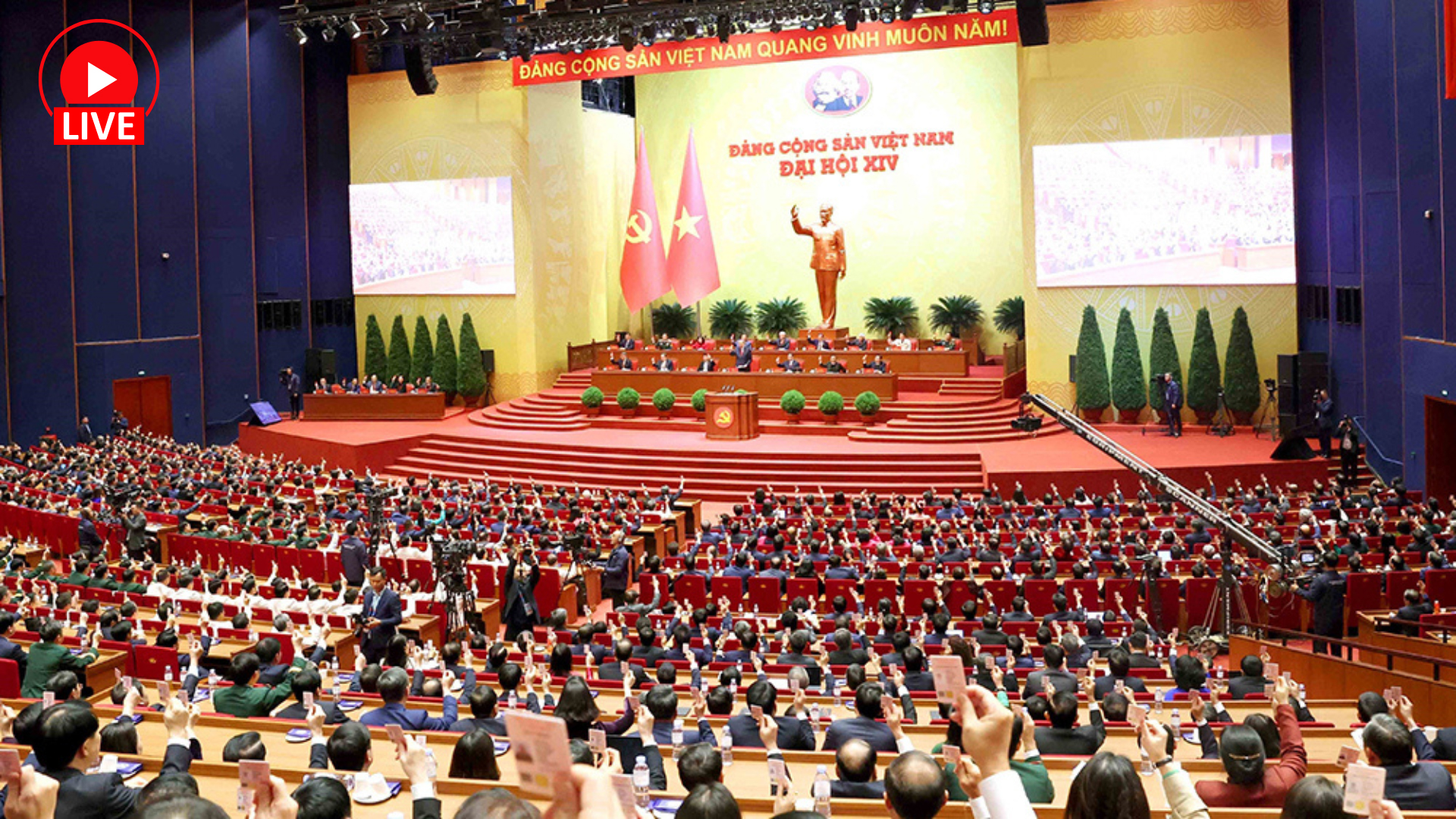 [TRỰC TIẾP] Lễ bế mạc Đại hội đại biểu toàn quốc lần thứ XIV của Đảng