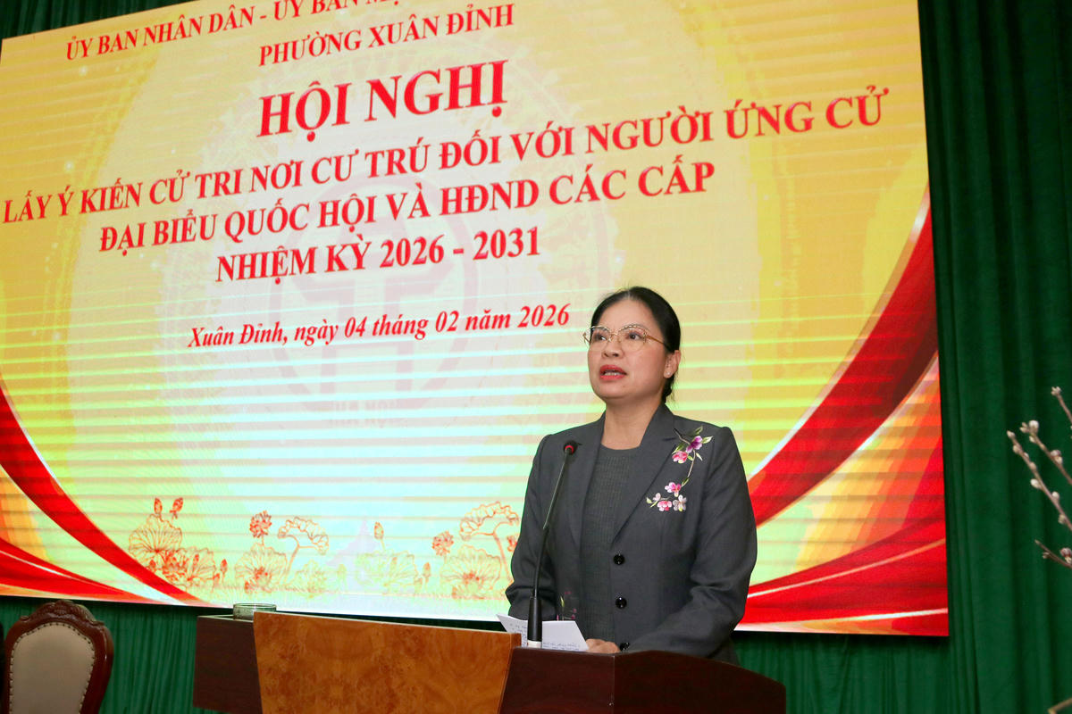 Ph&oacute; Chủ tịch - Tổng Thư k&yacute; Uỷ ban T.Ư MTTQ Việt Nam H&agrave; Thị Nga ph&aacute;t biểu tại Hội nghị.