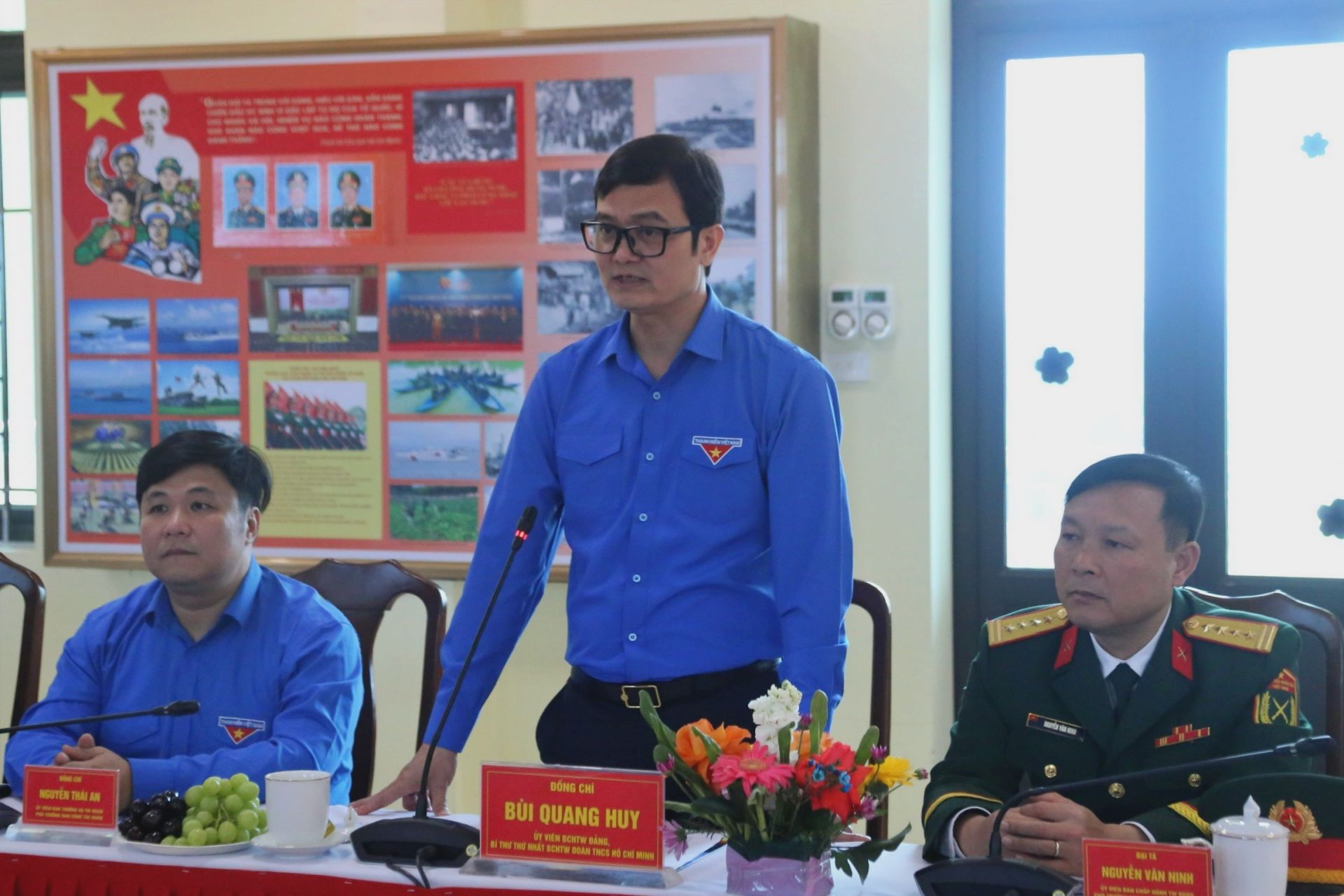 Anh B&ugrave;i Quang Huy gửi lời ch&uacute;c mừng năm mới tới to&agrave;n thể c&aacute;n bộ, chiến sĩ, đo&agrave;n vi&ecirc;n, thanh ni&ecirc;n Tiểu đo&agrave;n 79.