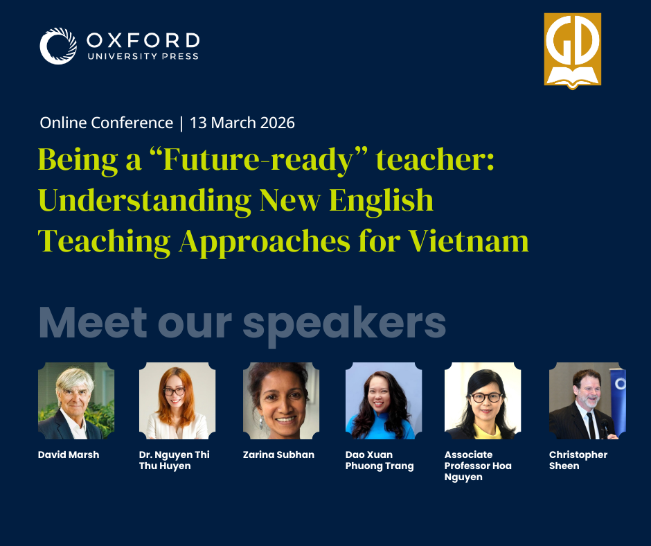 Đội ngũ diễn giả quốc tế v&agrave; Việt Nam sẽ c&ugrave;ng đồng h&agrave;nh với c&aacute;c Thầy/ C&ocirc; gi&aacute;o bộ m&ocirc;n tiếng Anh trong hội thảo ng&agrave;y 13/3.
