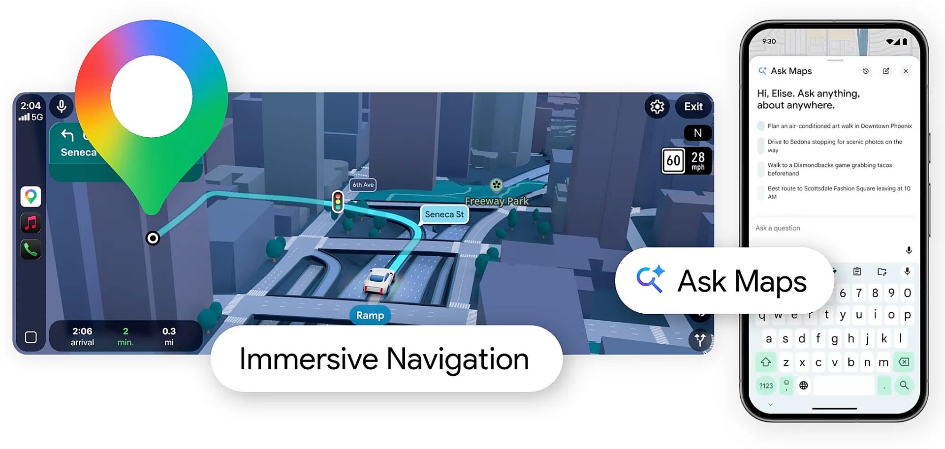 Google Maps bổ sung t&iacute;nh năng Ask Maps v&agrave; Immersive Navigation. 