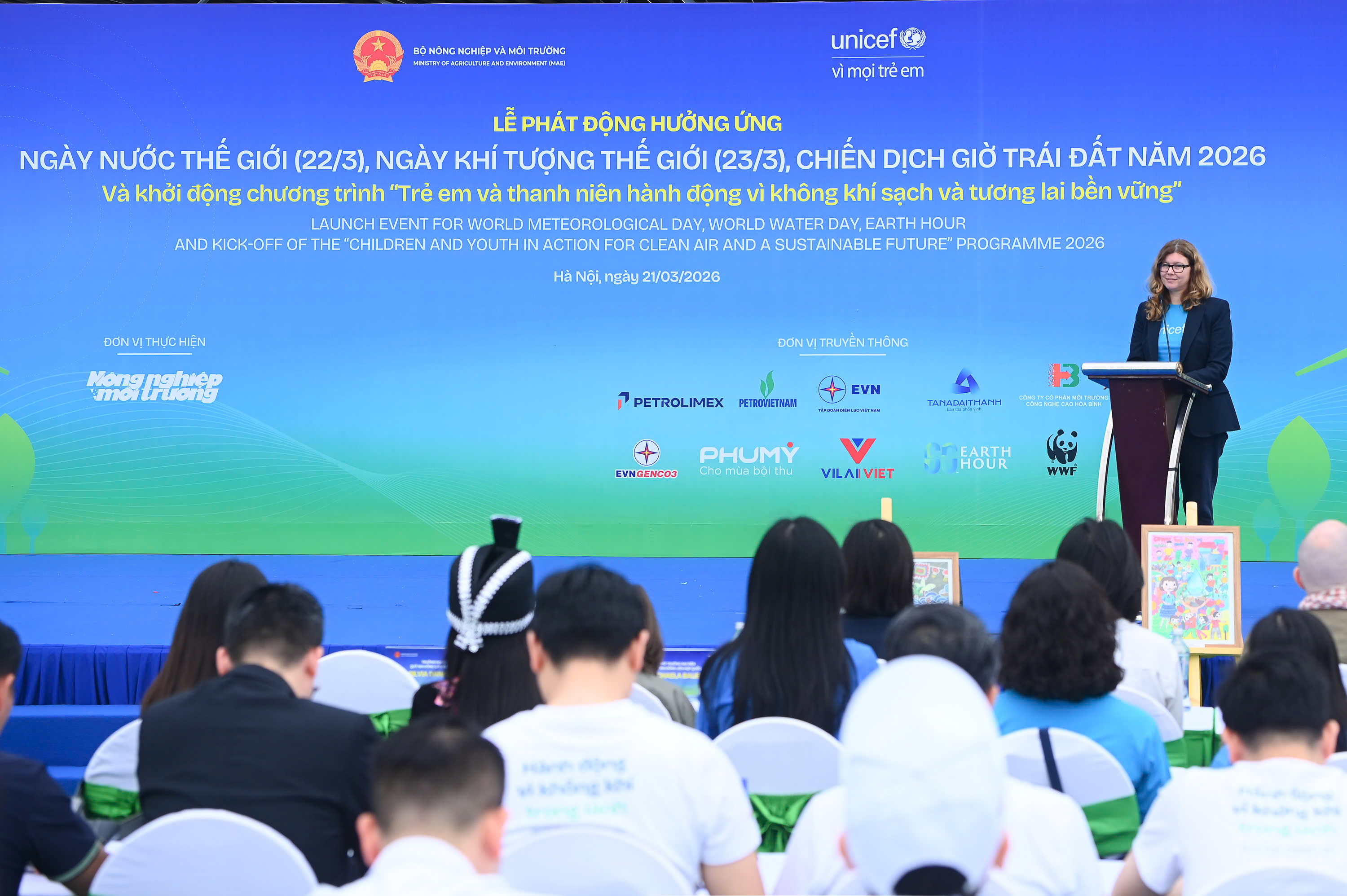 B&agrave; Silvia Danailov, Trưởng Đại diện UNICEF, ph&aacute;t biểu tại sự kiện.