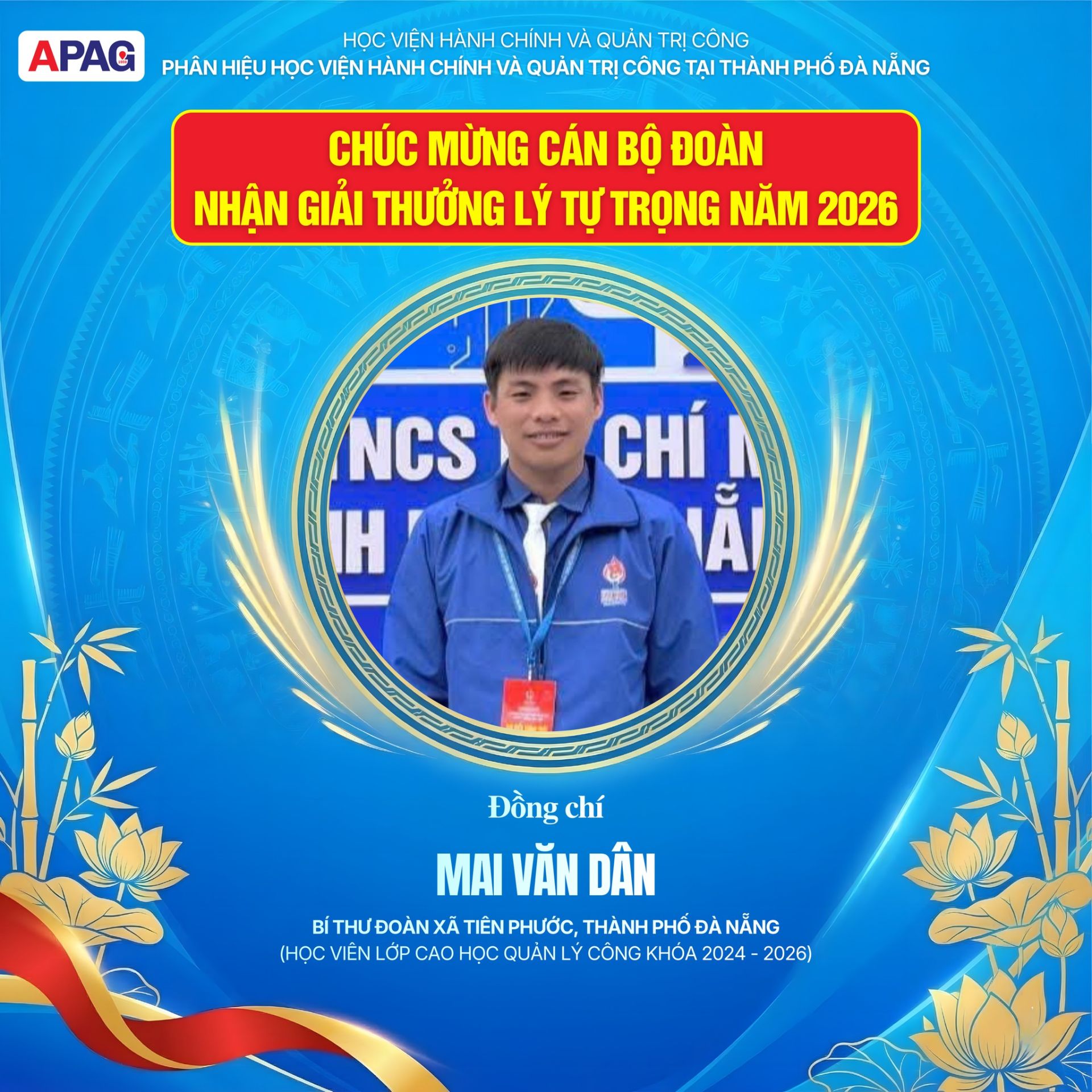 Ch&acirc;n dung anh B&iacute; thư đo&agrave;n Mai Văn D&acirc;n