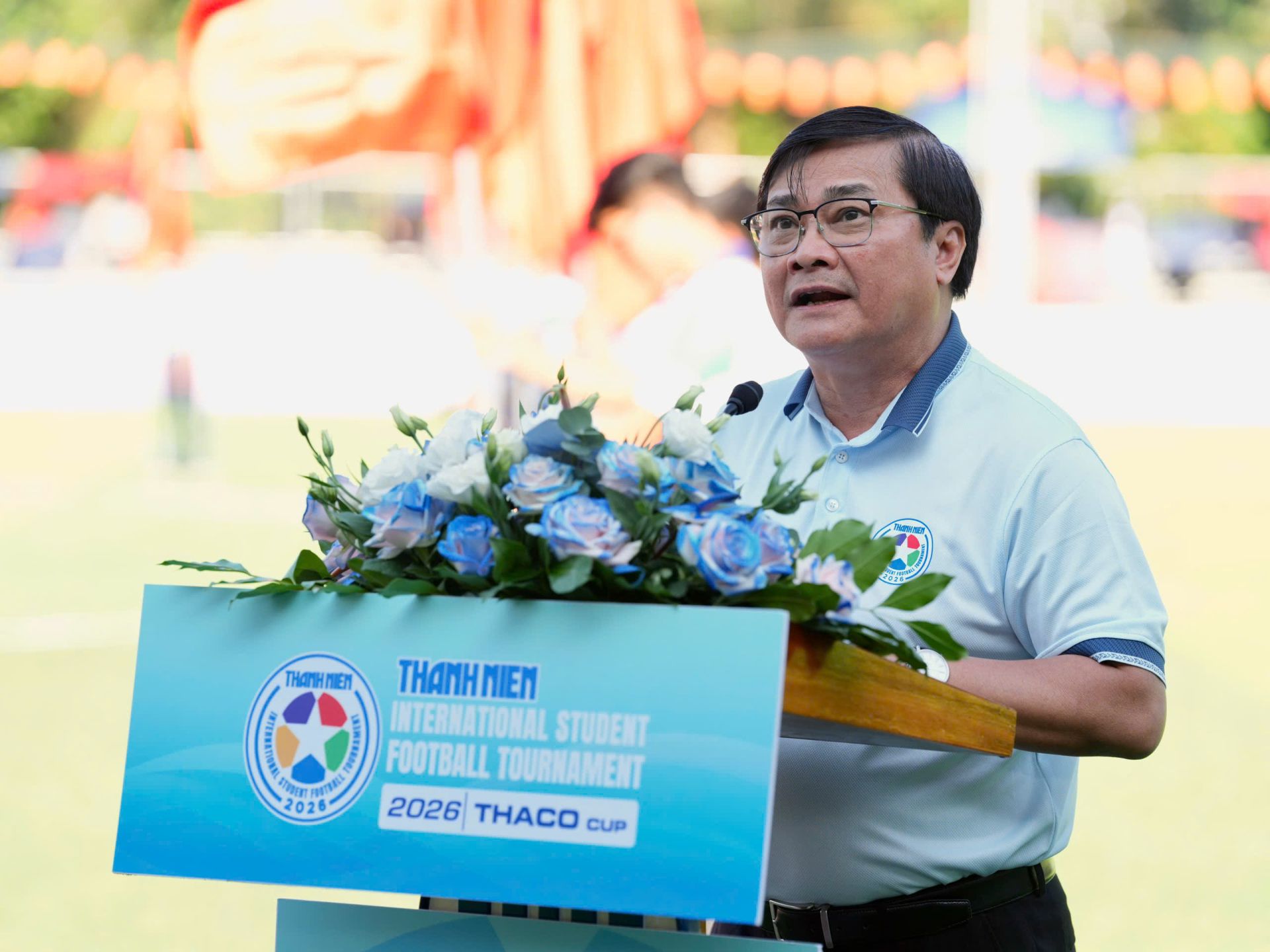 nh&agrave; b&aacute;o Nguyễn Ngọc To&agrave;n &ndash; Tổng Bi&ecirc;n tập b&aacute;o Thanh Ni&ecirc;n - Trưởng ban tổ chức giải ph&aacute;t biểu khai mạc.