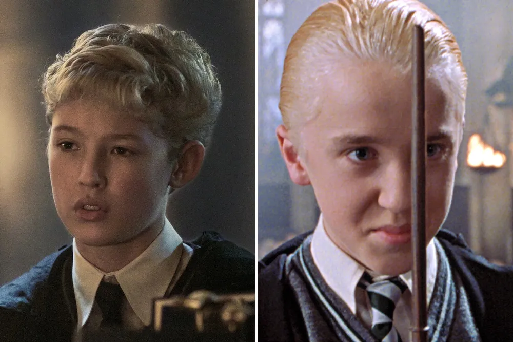 Vai phản di&ecirc;̣n Draco Malfoy được giao cho nam di&ecirc;̃n vi&ecirc;n Lox Pratt. Nh&acirc;n v&acirc;̣t này đã tạo n&ecirc;n t&ecirc;n tu&ocirc;̉i của di&ecirc;̃n vi&ecirc;n người Anh Tom Felton.