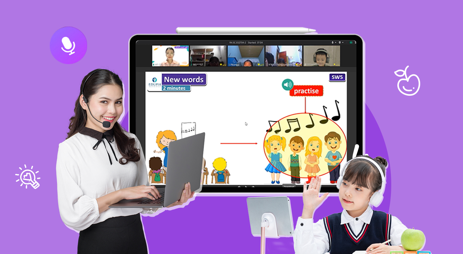 Edupia AI Class l&agrave; sản phẩm ti&ecirc;n phong kết hợp AI với gi&aacute;o dục Anh ngữ.