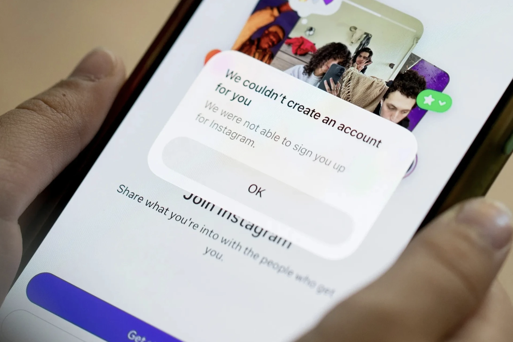 Th&ocirc;ng b&aacute;o từ chối tạo t&agrave;i khoản cho trẻ dưới 16 tuổi của Instagram tại Australia.