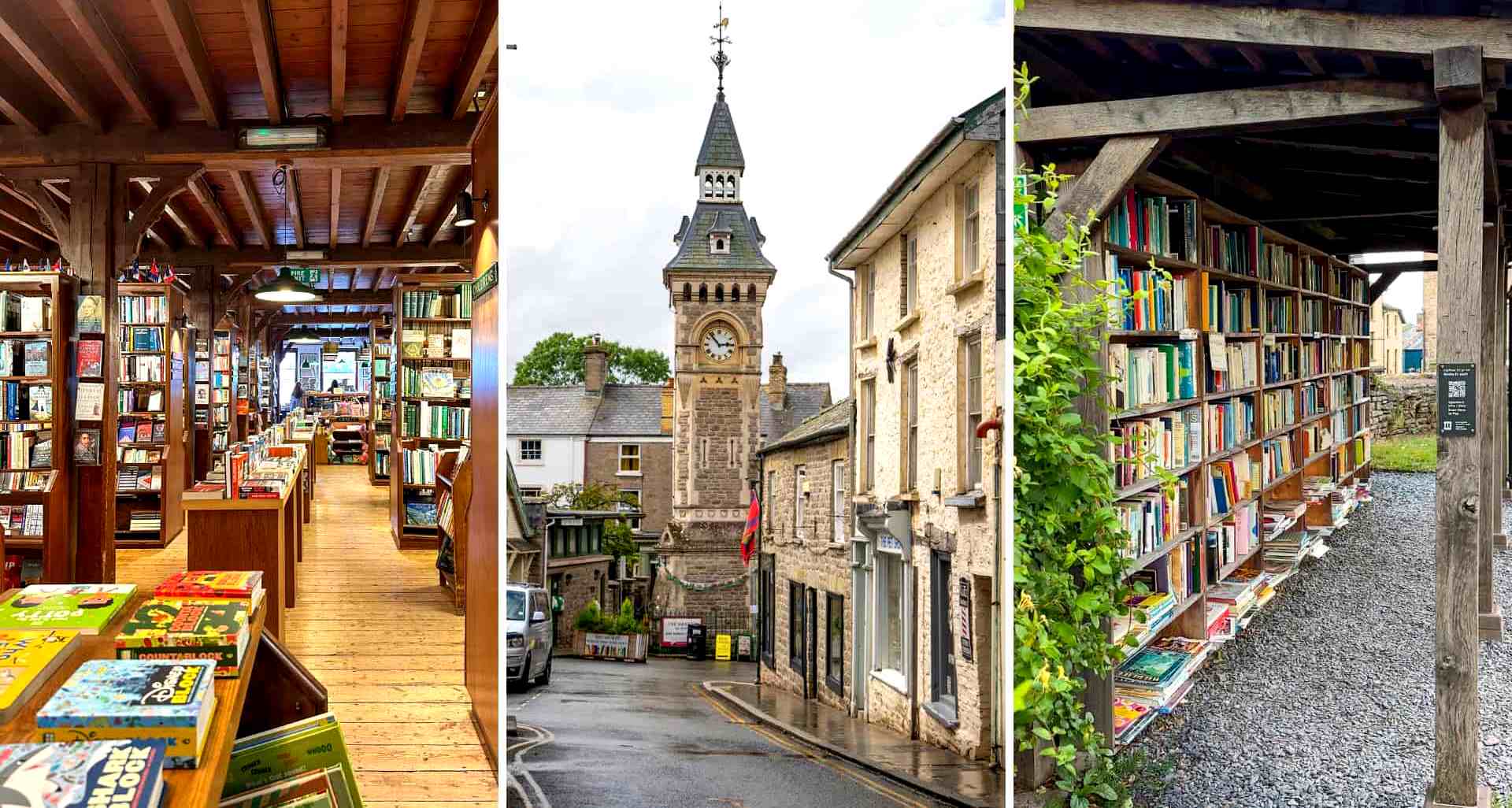 S&aacute;ch ở khắp nơi trong thị trấn Hay-on-Wye (Wales).