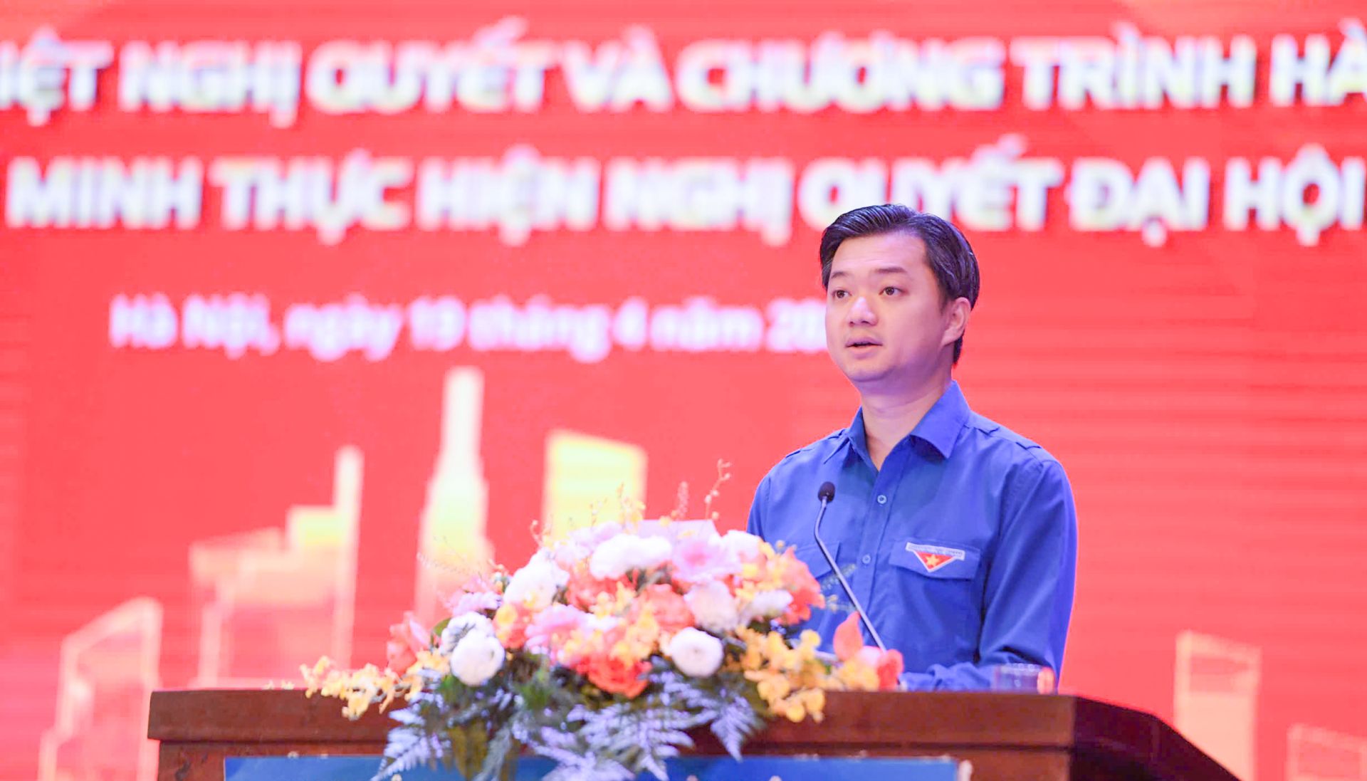 B&iacute; thư thường trực Nguyễn Minh Triết ph&aacute;t biểu khai mạc Hội nghị.