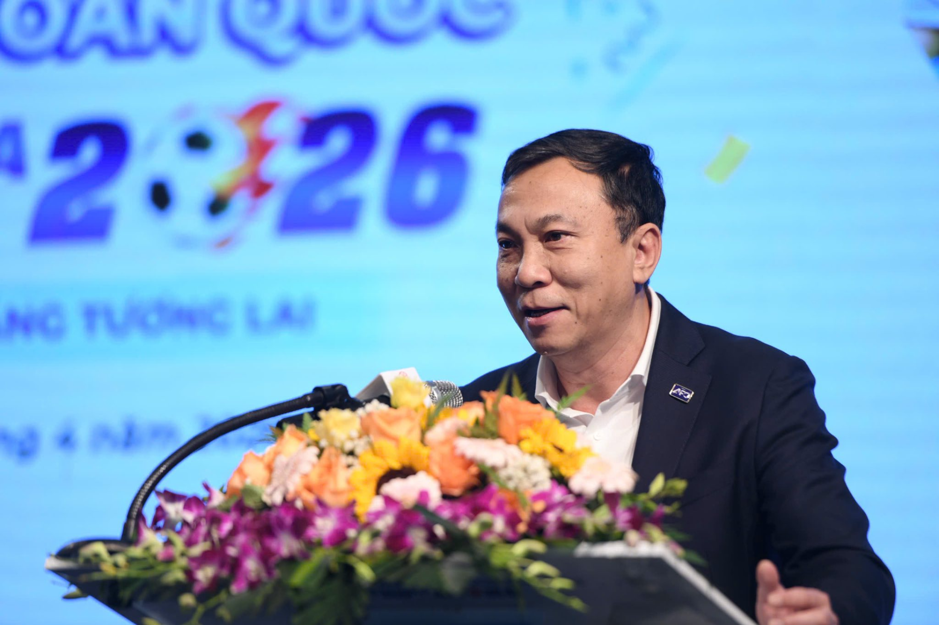 Chủ tịch Li&ecirc;n đo&agrave;n B&oacute;ng đ&aacute; Việt Nam Trần Quốc Tuấn nhấn mạnh vai tr&ograve; của b&oacute;ng đ&aacute; trẻ 