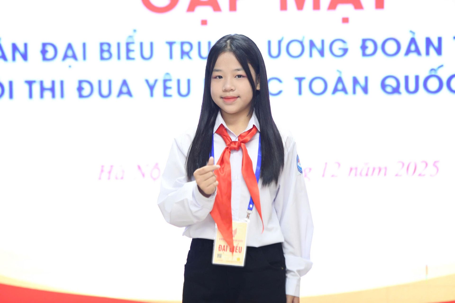 Bạn Quỳnh Chi tham dự Đại hội Thi đua y&ecirc;u nước to&agrave;n quốc lần thứ XI diễn ra v&agrave;o th&aacute;ng 12/2025.