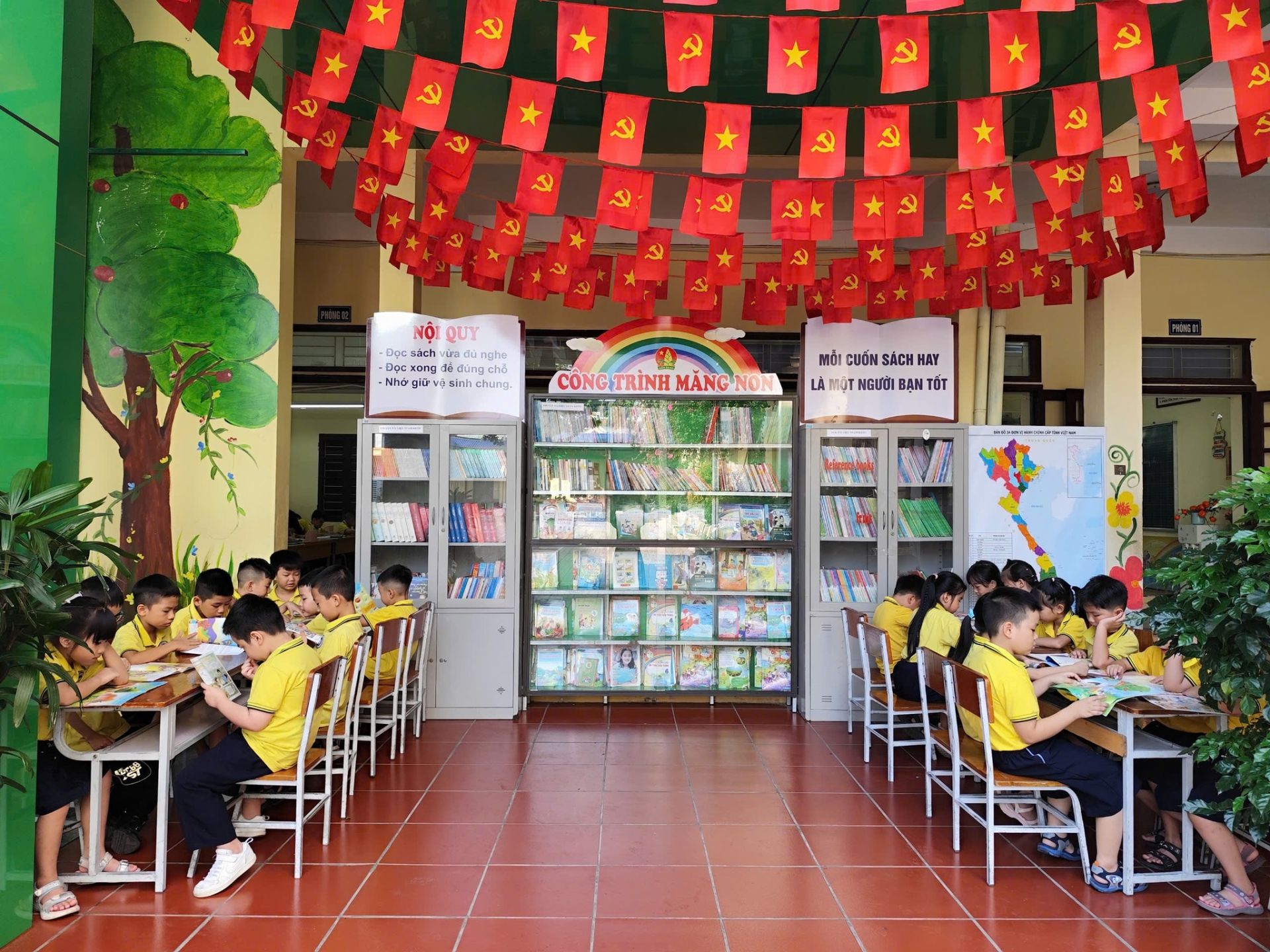 Thư viện xanh của trường Tiểu học Đ&ocirc;ng Hải 1.
