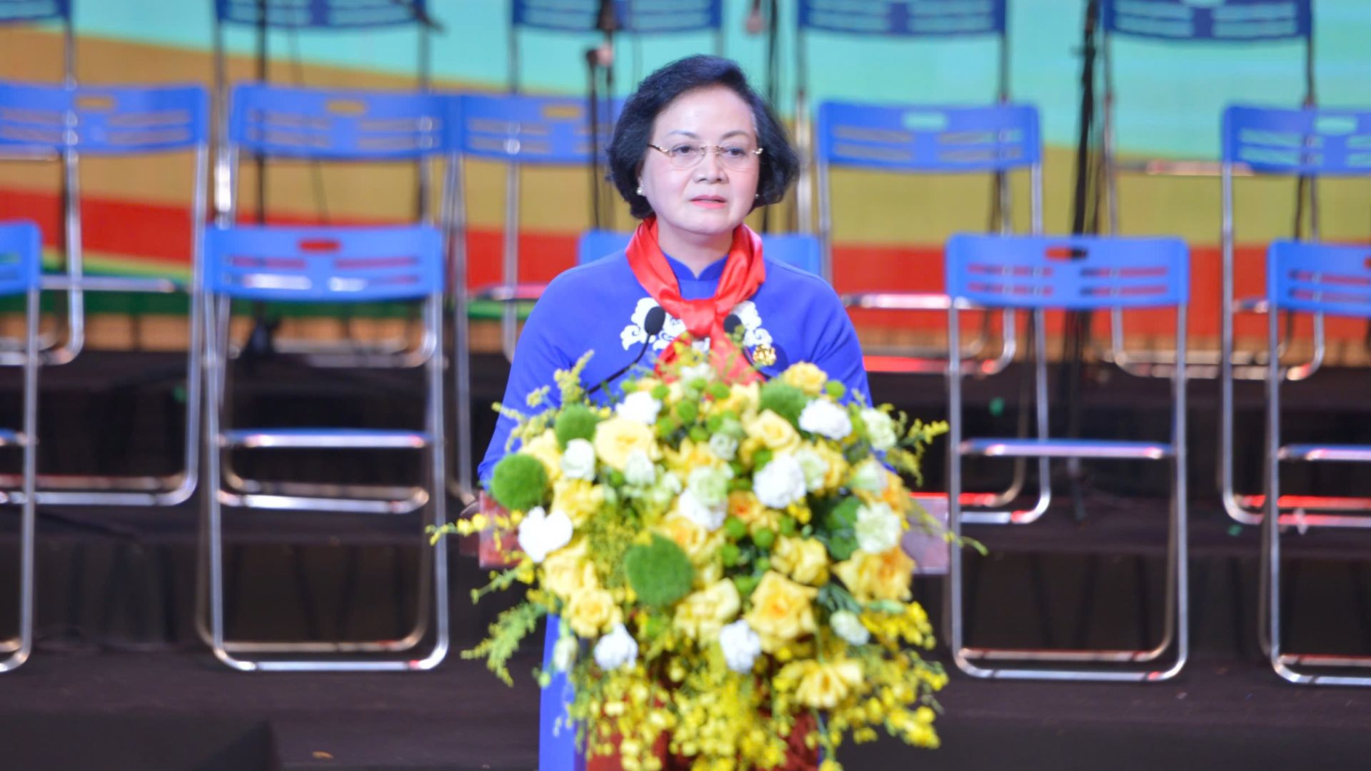 Ph&oacute; Thủ tướng Phạm Thị Thanh Tr&agrave; ph&aacute;t biểu tại chương tr&igrave;nh.