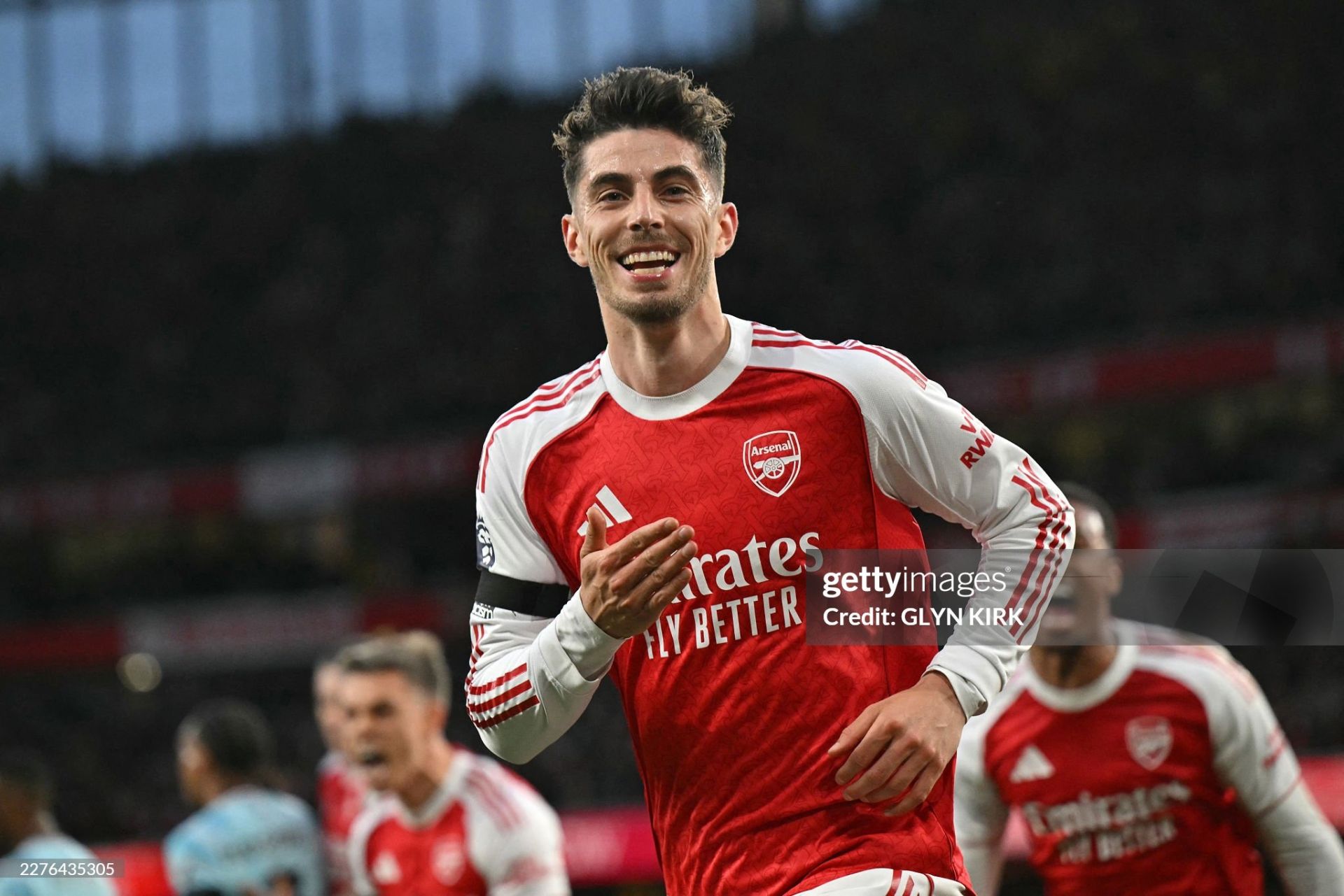 Havertz ăn mừng b&agrave;n duy nhất của trận đấu.