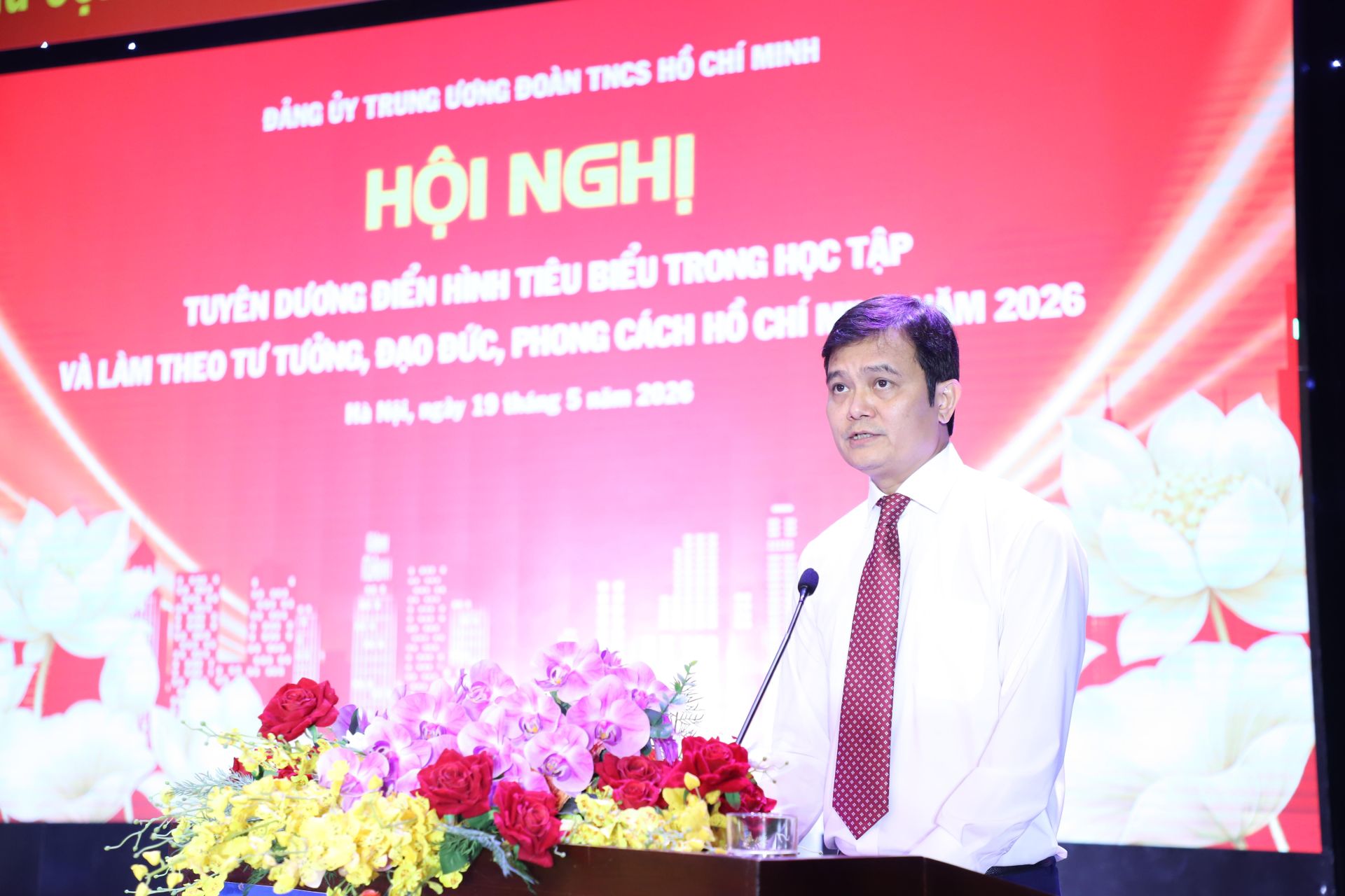 Bí thư thứ nh&acirc;́t T.Ư Đoàn Bùi Quang Huy phát bi&ecirc;̉u tại h&ocirc;̣i nghị.
