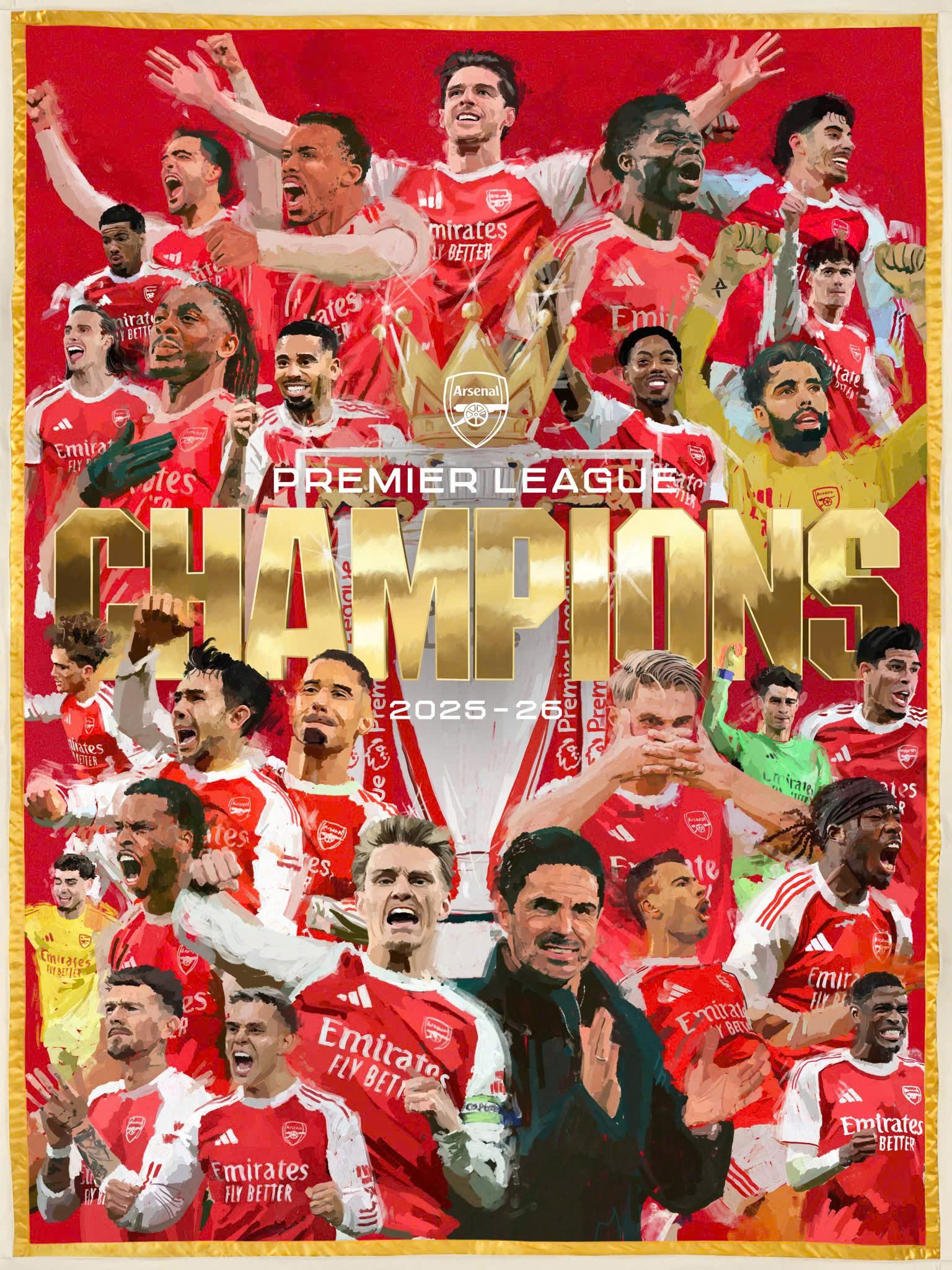Poster mừng chức v&ocirc; địch của Arsenal.